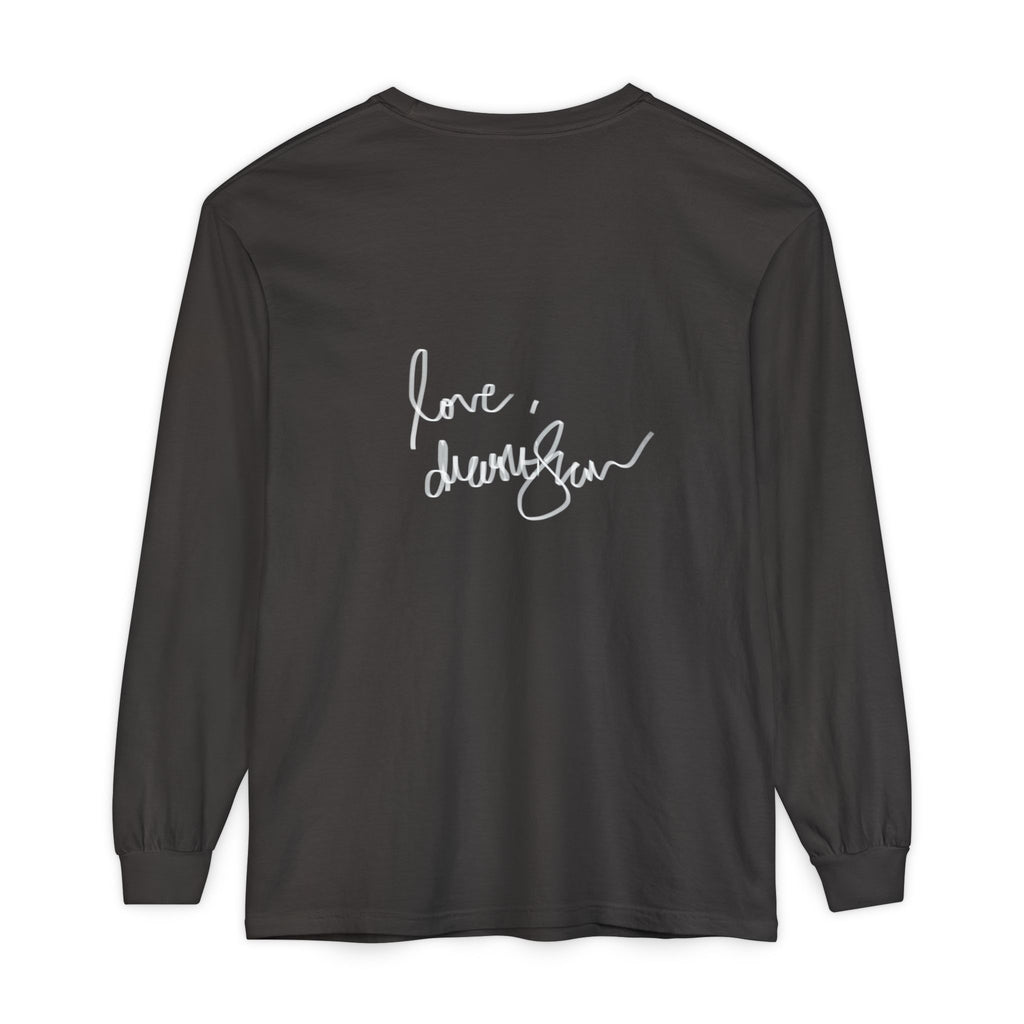 Long Sleeve T-Shirt — “Love, Dua Lipa” Shell Goddess Graphic
