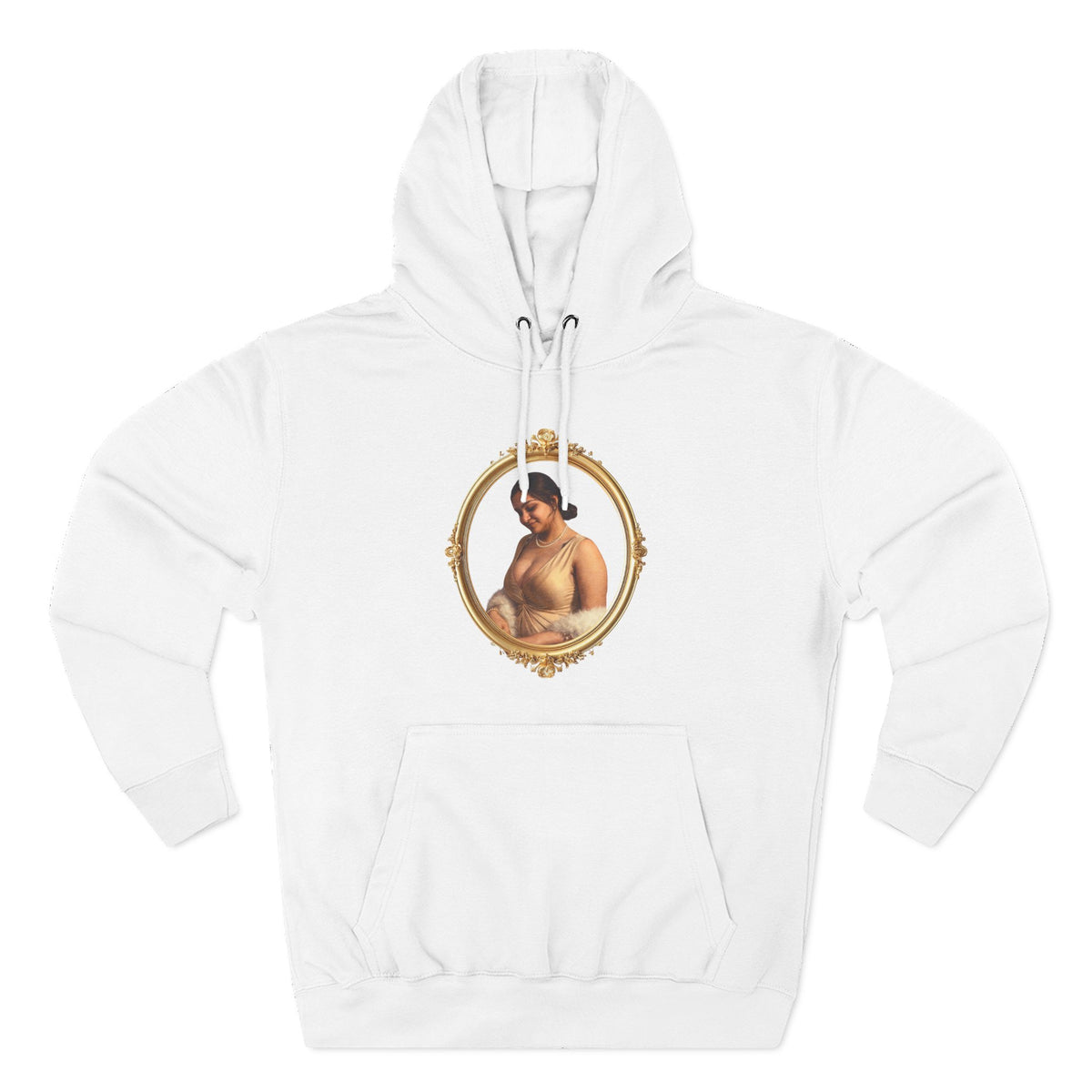 Drashti Portrait Hoodie — Vintage Frame Romantic Art Pullover