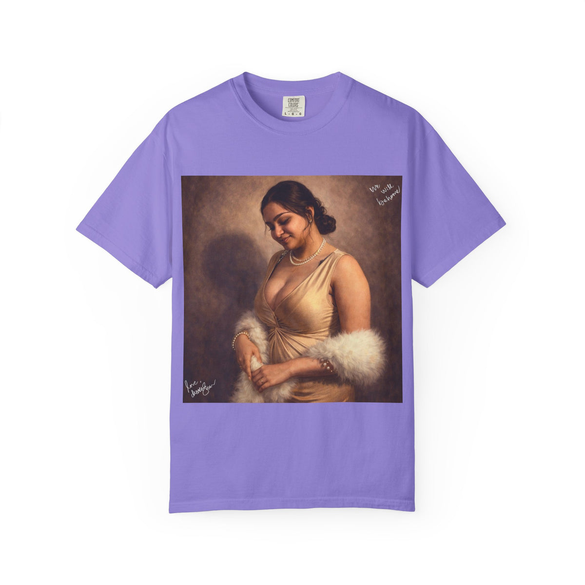 Drashti Portrait Graphic T-Shirt — Vintage Framed Lady Art Print