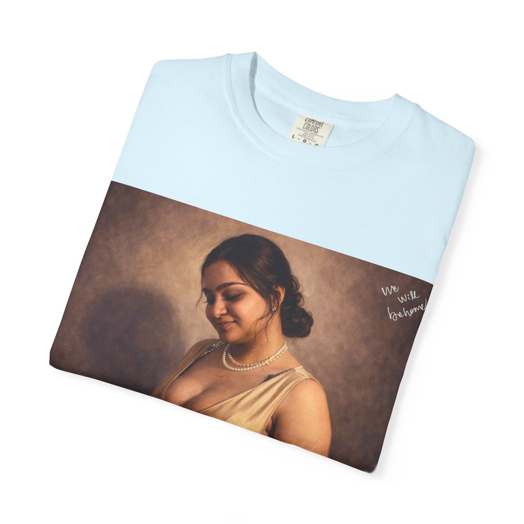 Portrait Graphic T-Shirt — Vintage Framed Lady Art Print