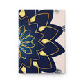 Mandala Blossom Hardcover Journal — Navy & Gold Floral Notebook