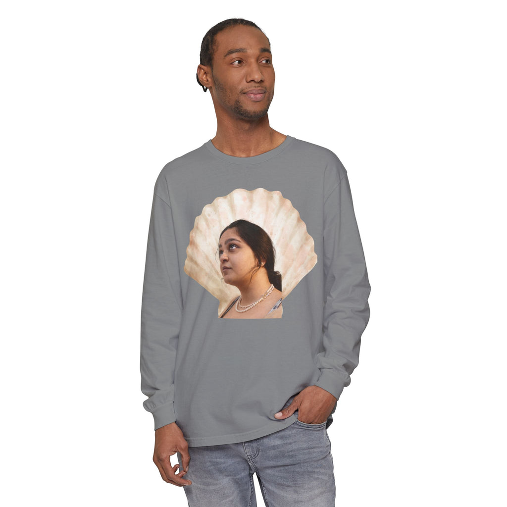 Shell Portrait Long Sleeve Tee — “We Will Be Home” Back Script