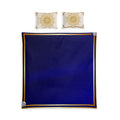 Royal Blue Cotton Bed Set – Gold Trim Duvet Cover & Mandala Pillowcases
