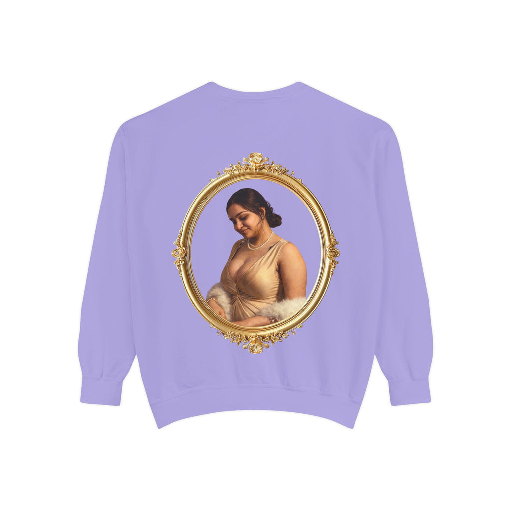 Portrait Sweatshirt — Vintage Frame Elegant Lady Graphic Pullover