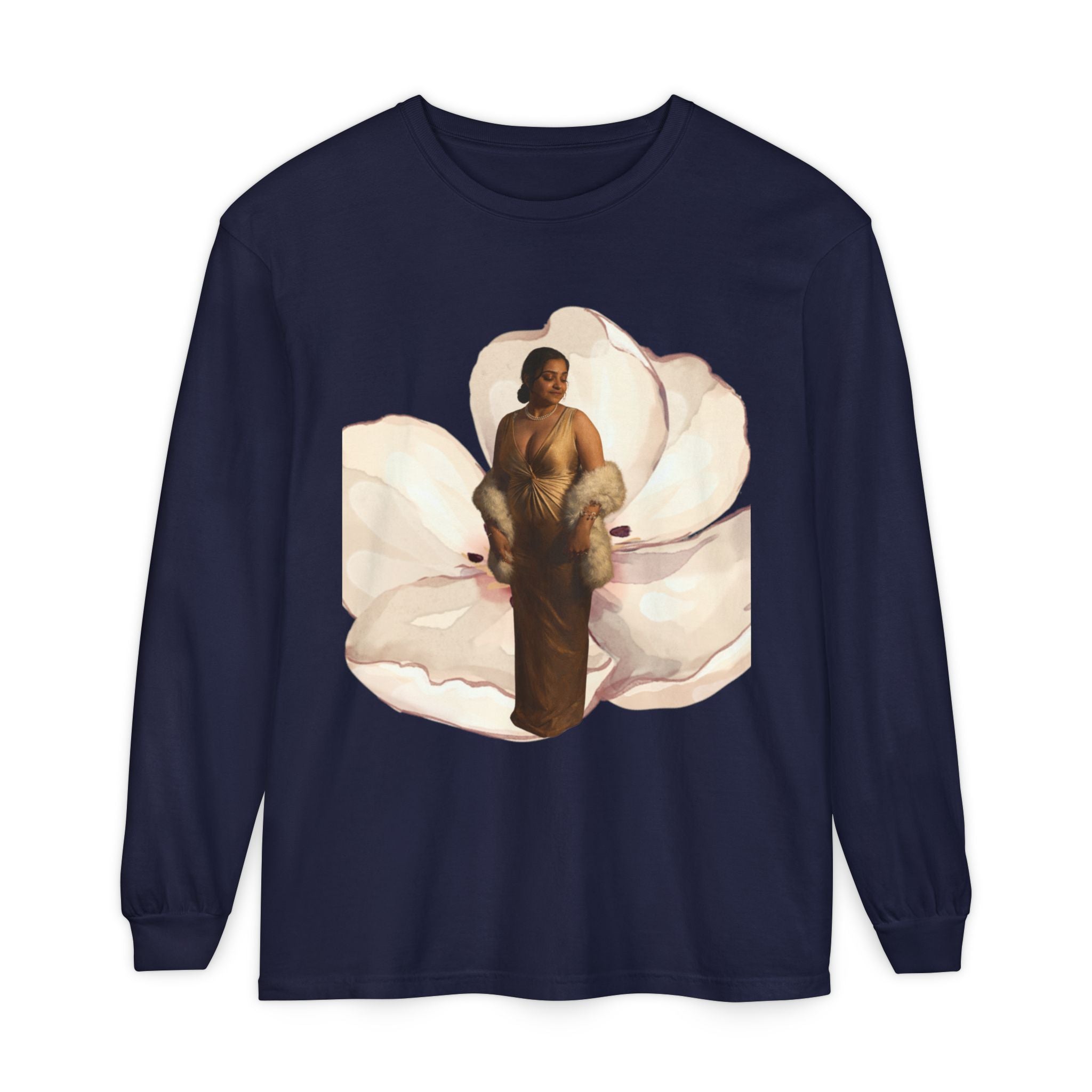 We Will Be Home Long Sleeve Tee — Floral Vintage Portrait Graphic