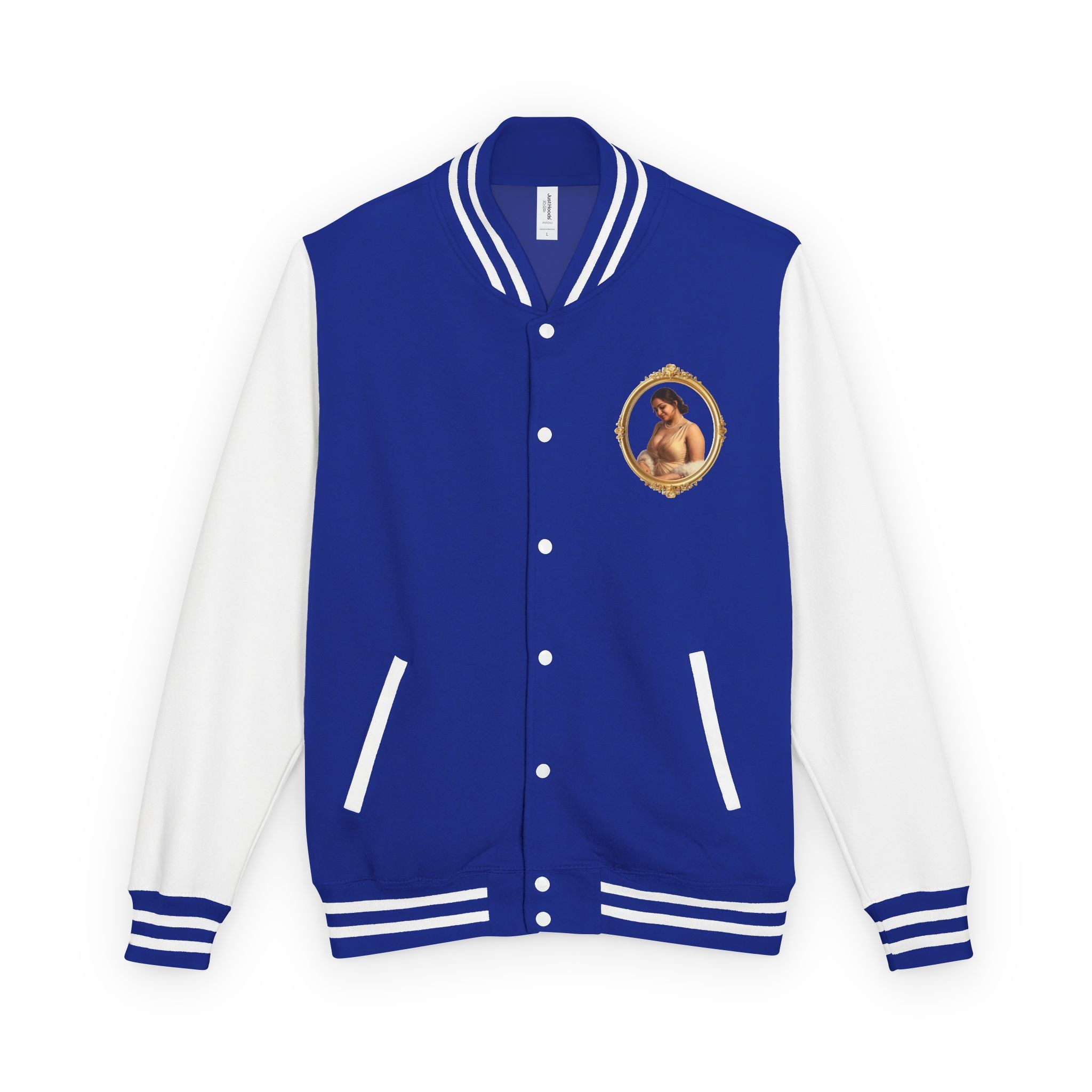 Vintage Portrait Letterman Jacket — Framed Classical Art Varsity Jacket