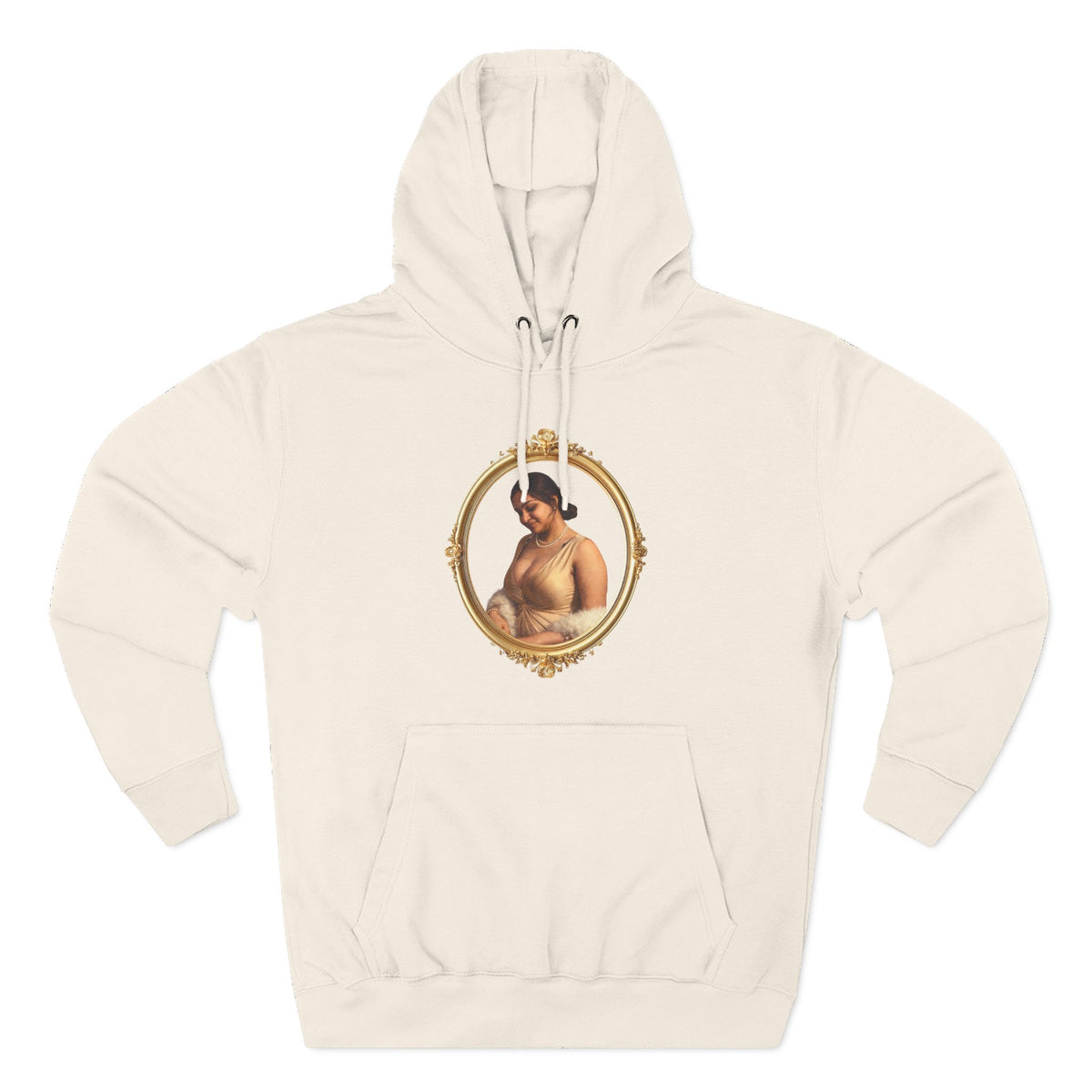 Drashti Portrait Hoodie — Vintage Frame Romantic Art Pullover