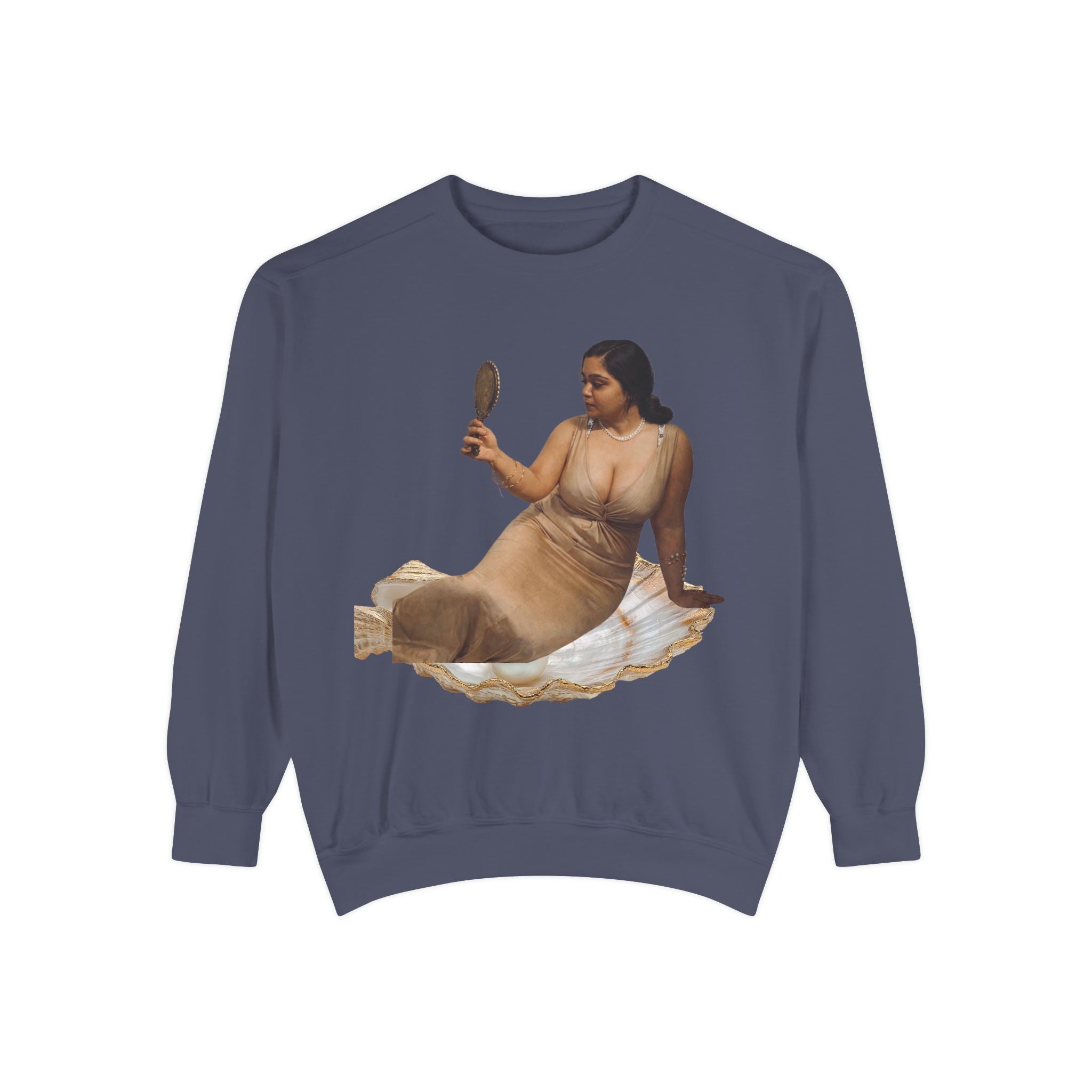 Reclining Muse Sweatshirt — 'We Will Be Home' Retro Art Graphic Crewneck