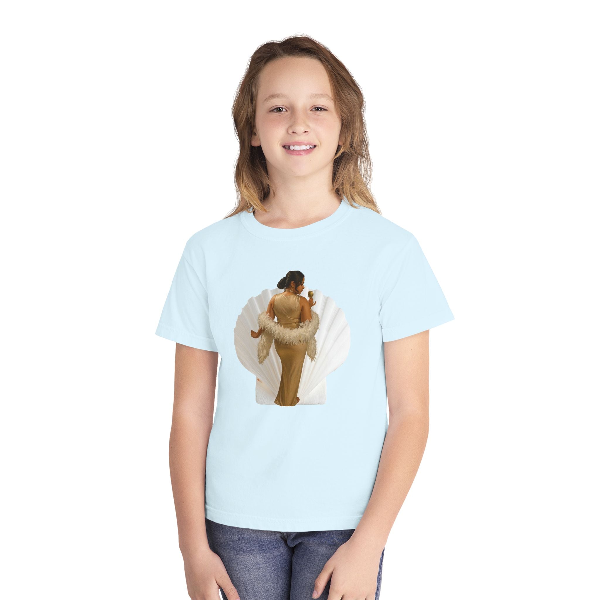 Youth Tee — Elegant Portrait Shell Graphic