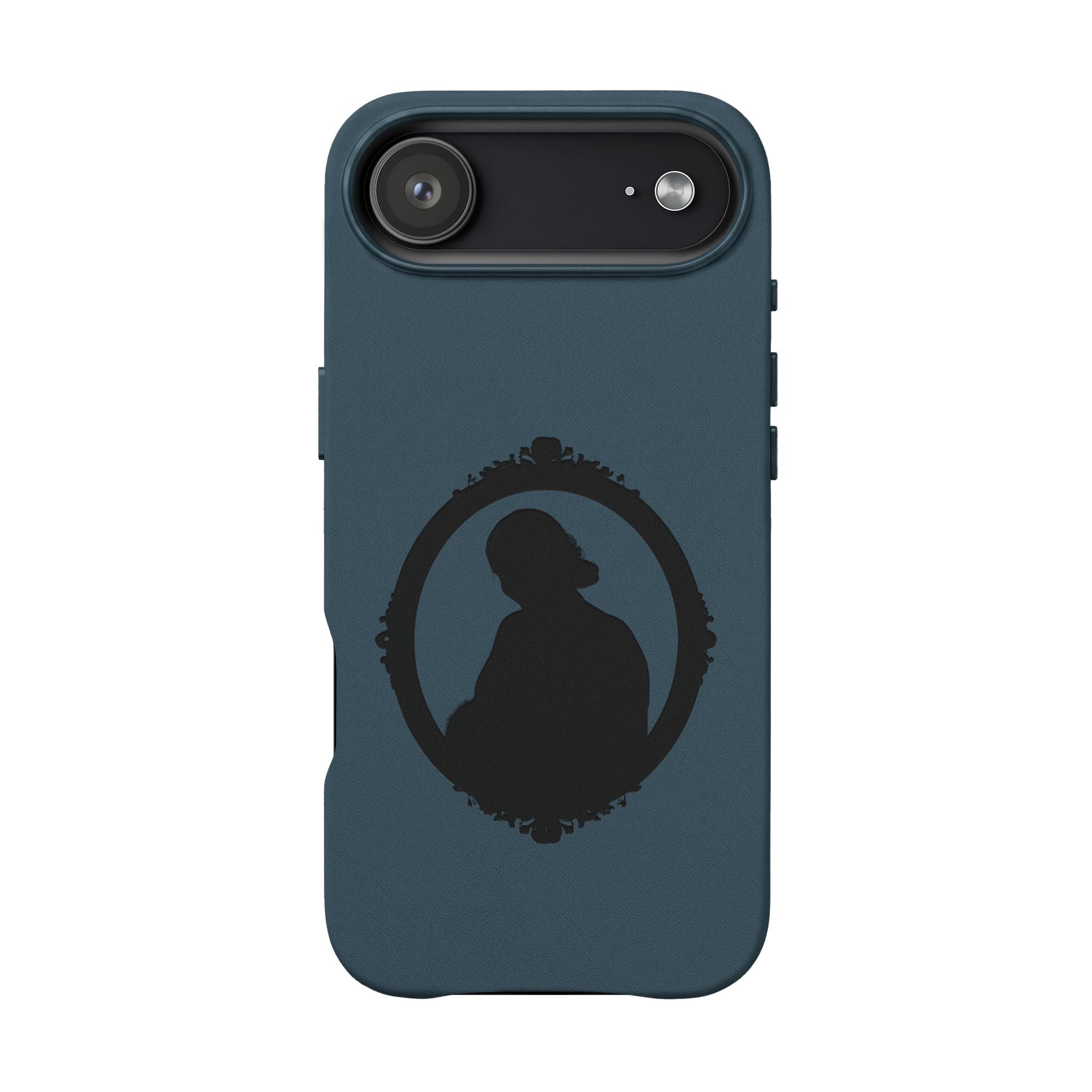 Engraved PU Leather Phone Case — Silhouette Outline Design