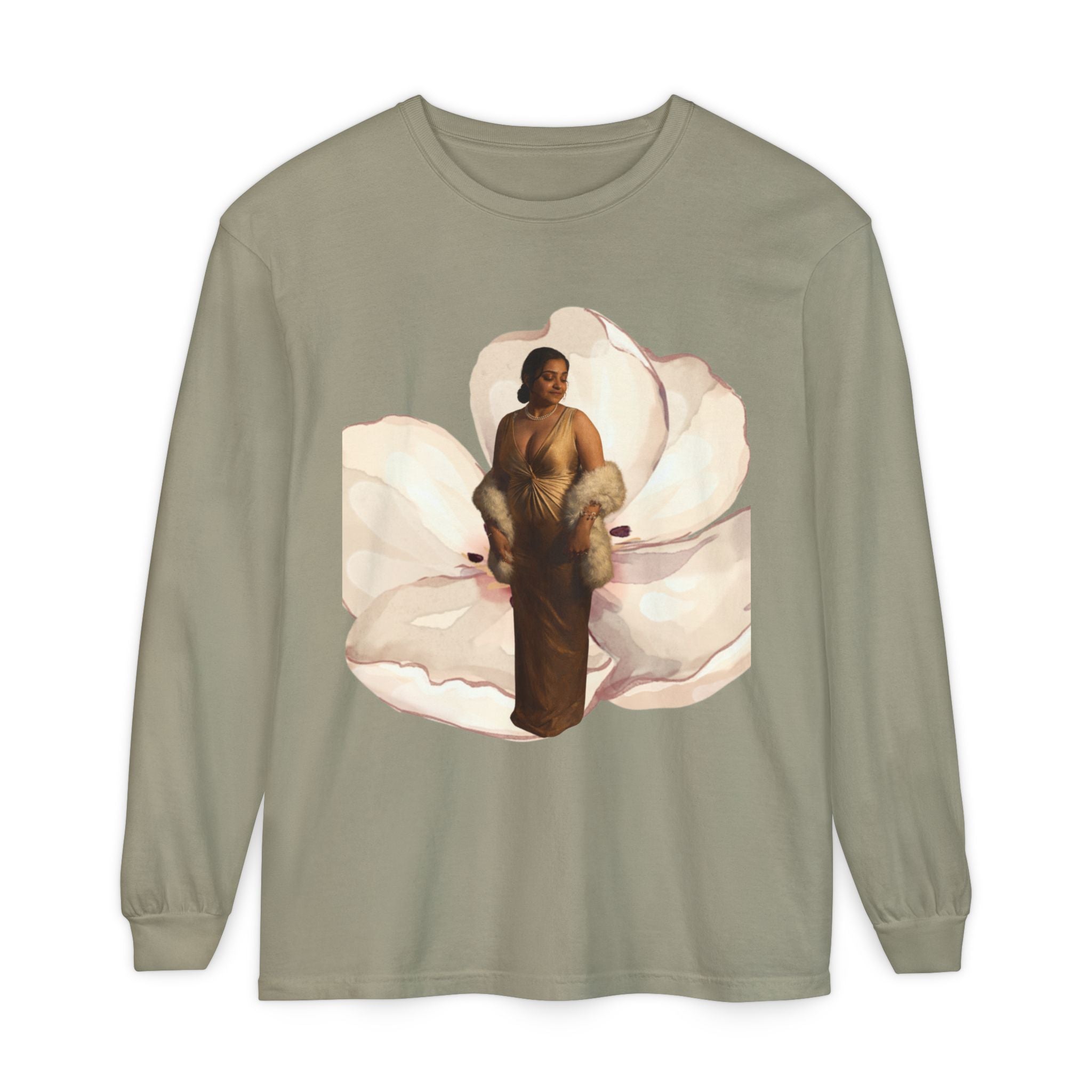 We Will Be Home Long Sleeve Tee — Floral Vintage Portrait Graphic