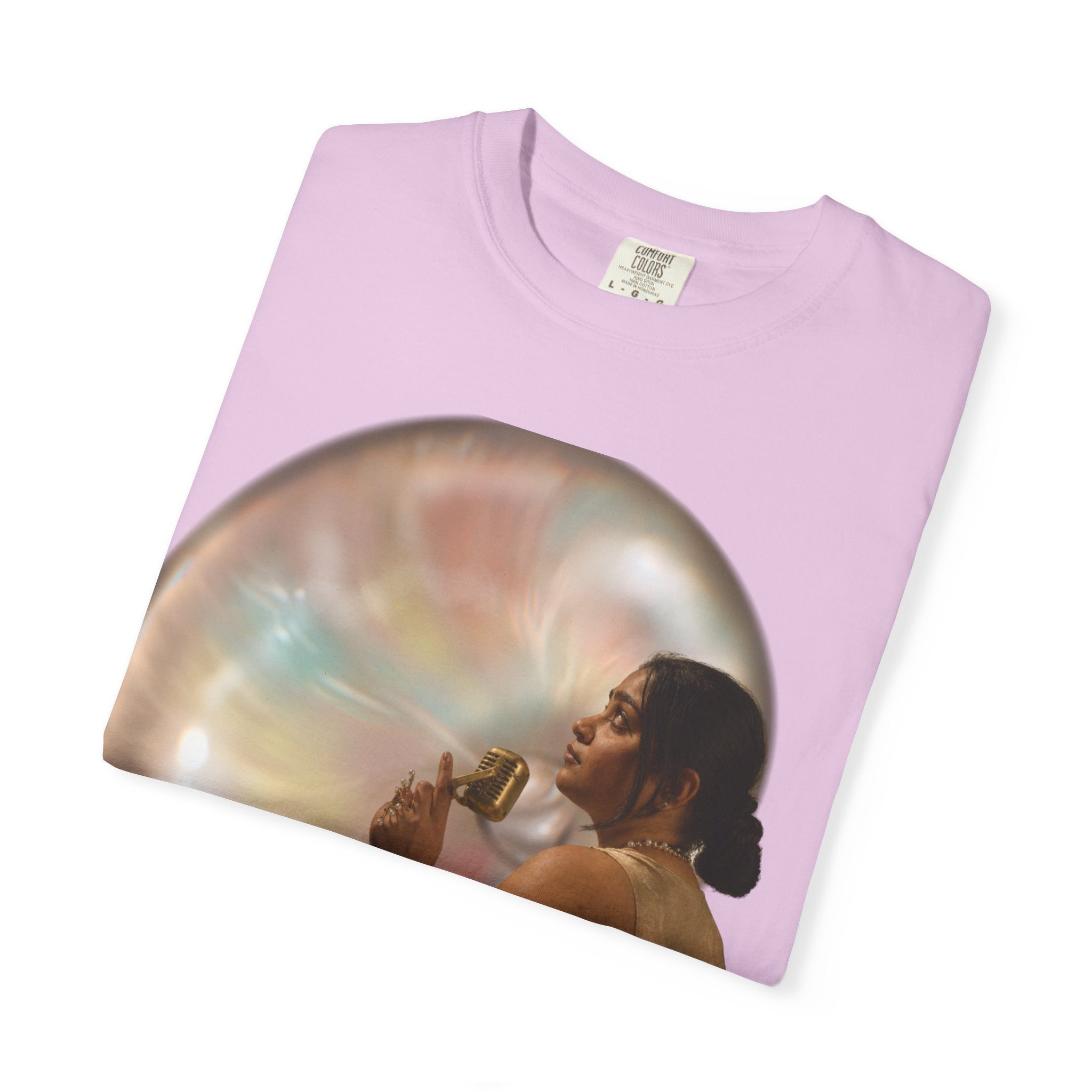 T‑Shirt — Retro Glam Woman with Iridescent Bubble | 'We Will Become' Graphic Tee