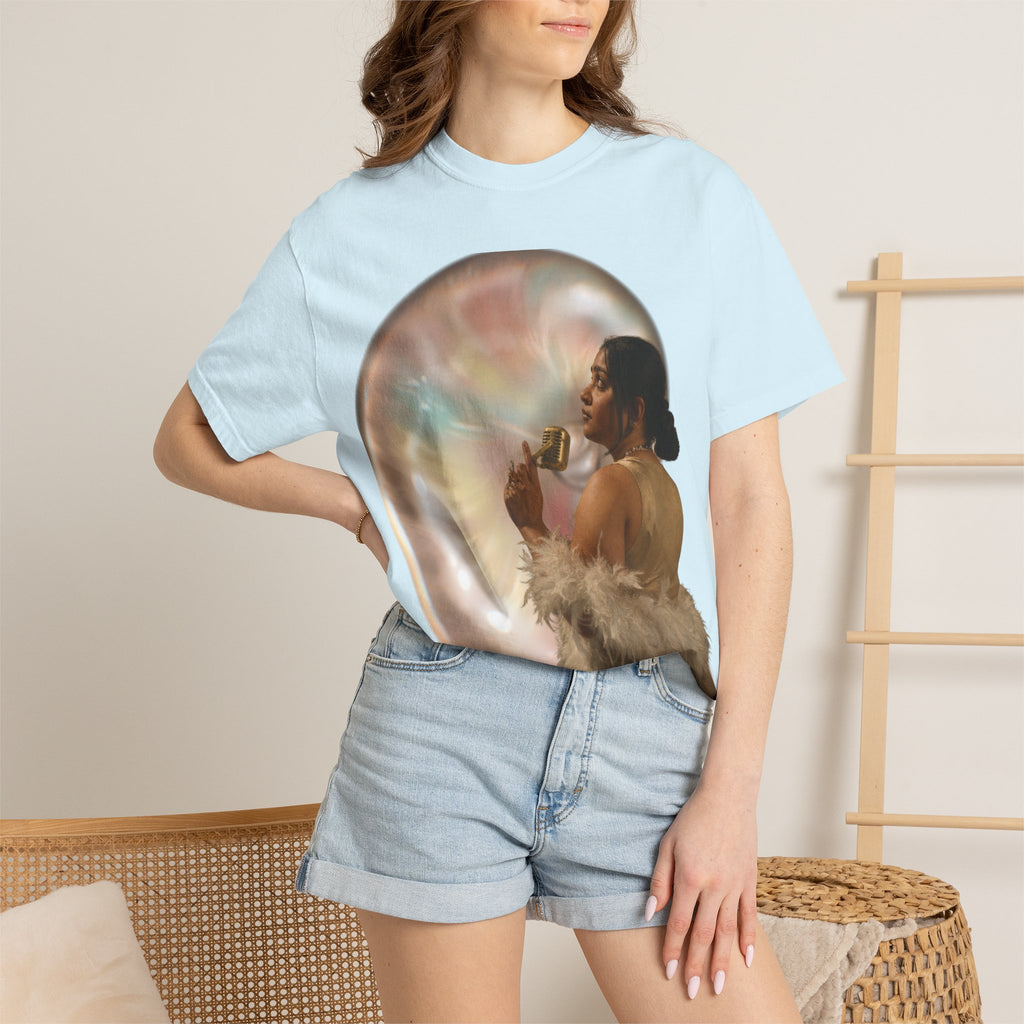 T‑Shirt — Retro Glam Woman with Iridescent Bubble | 'We Will Become' Graphic Tee