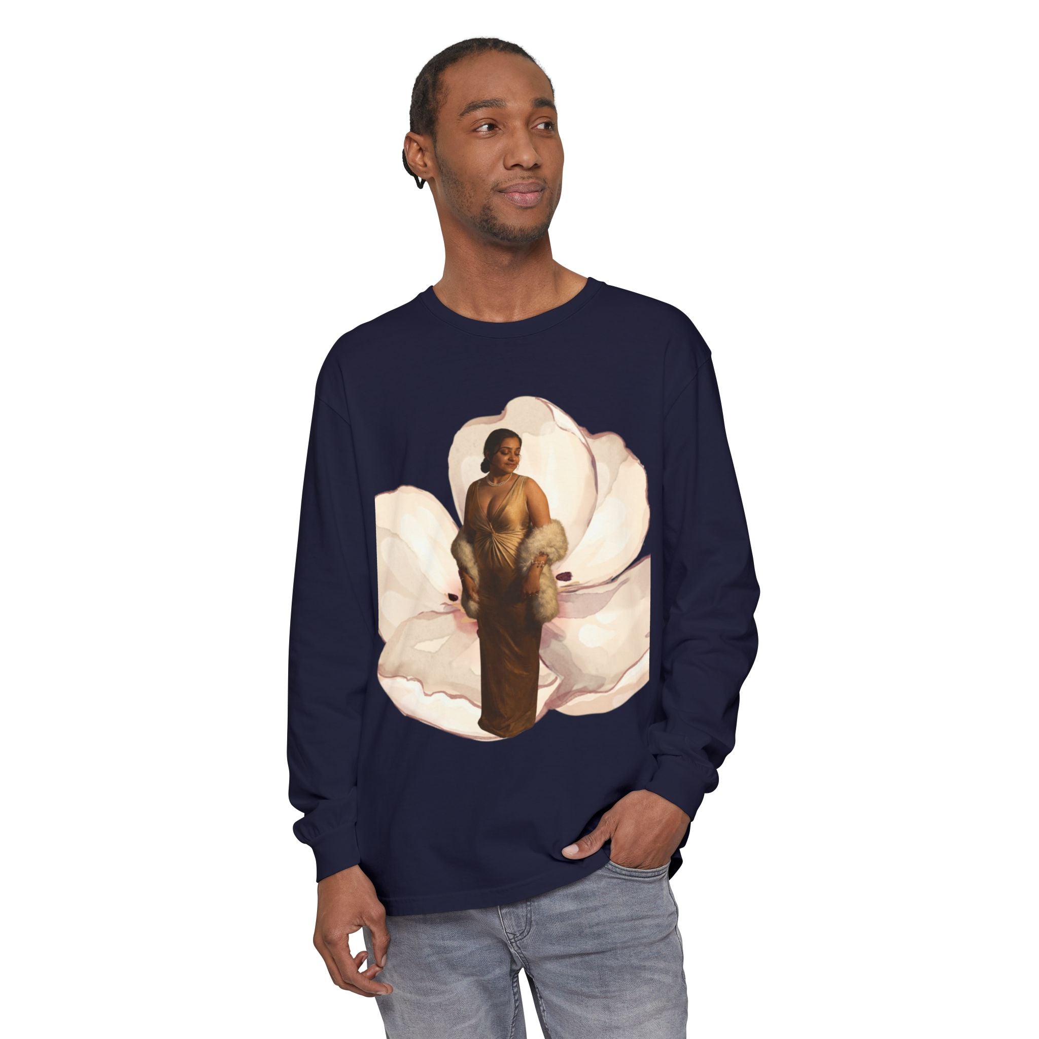 We Will Be Home Long Sleeve Tee — Floral Vintage Portrait Graphic