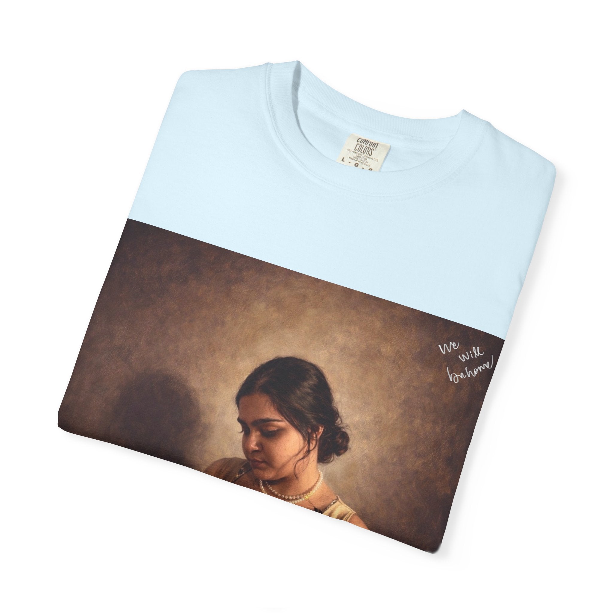T-Shirt — Vintage Glam Portrait Tee with Signature "Love, Drashti"