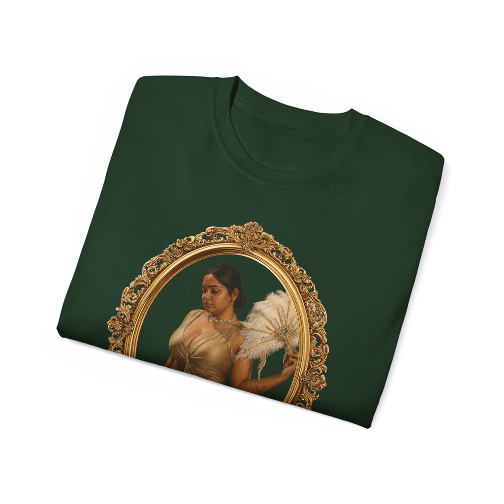 Angel Portrait T-Shirt — Vintage Gold Framed Guardian Tee