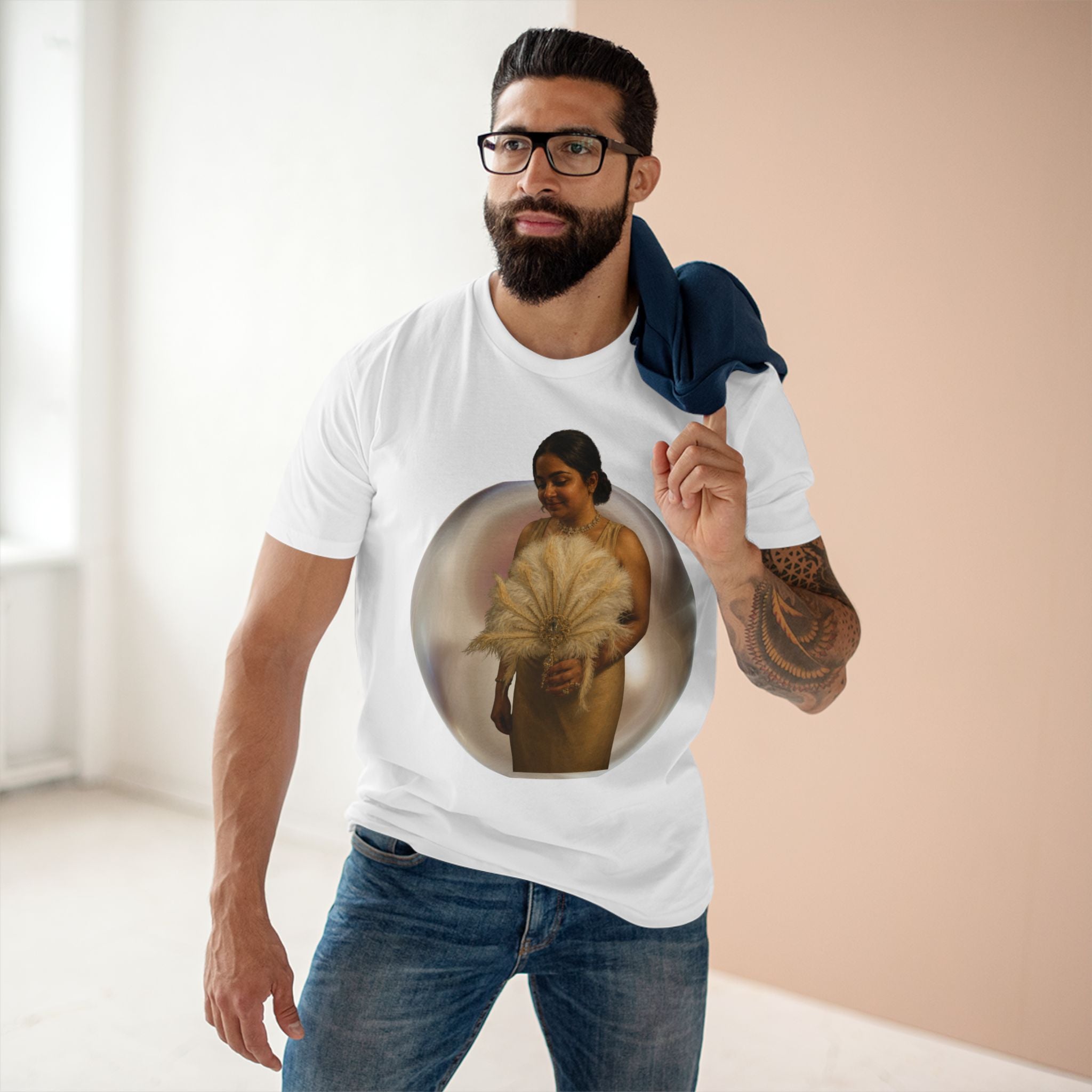 T‑Shirt — Vintage Portrait Bubble with 'We Will Become' Script
