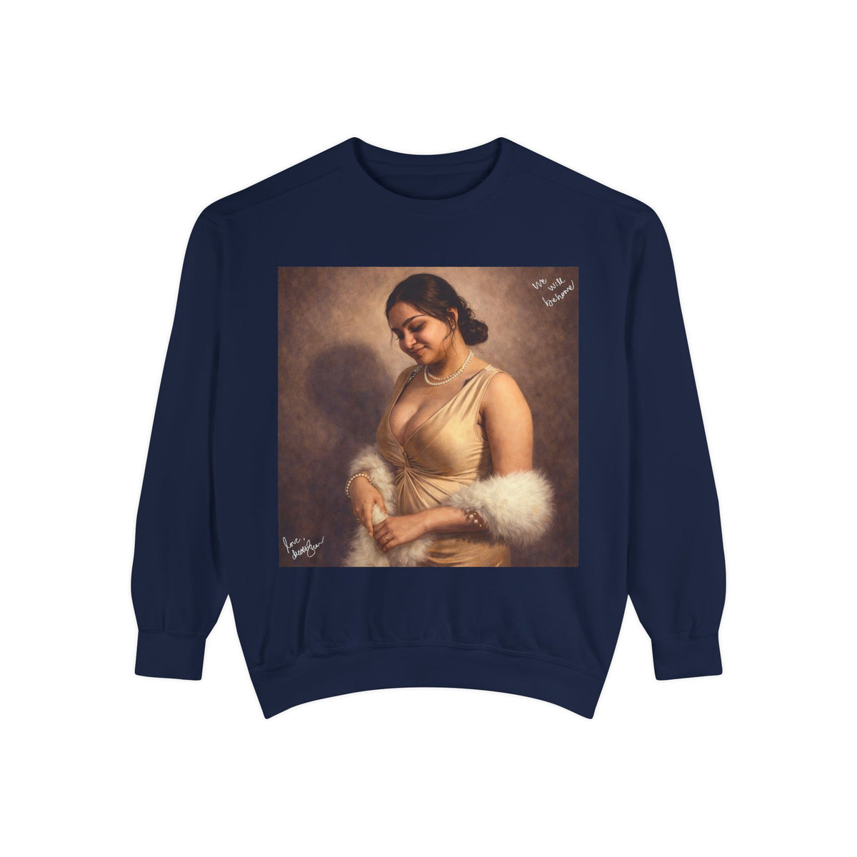 Drashti Portrait Sweatshirt — Vintage Frame Graphic Pullover