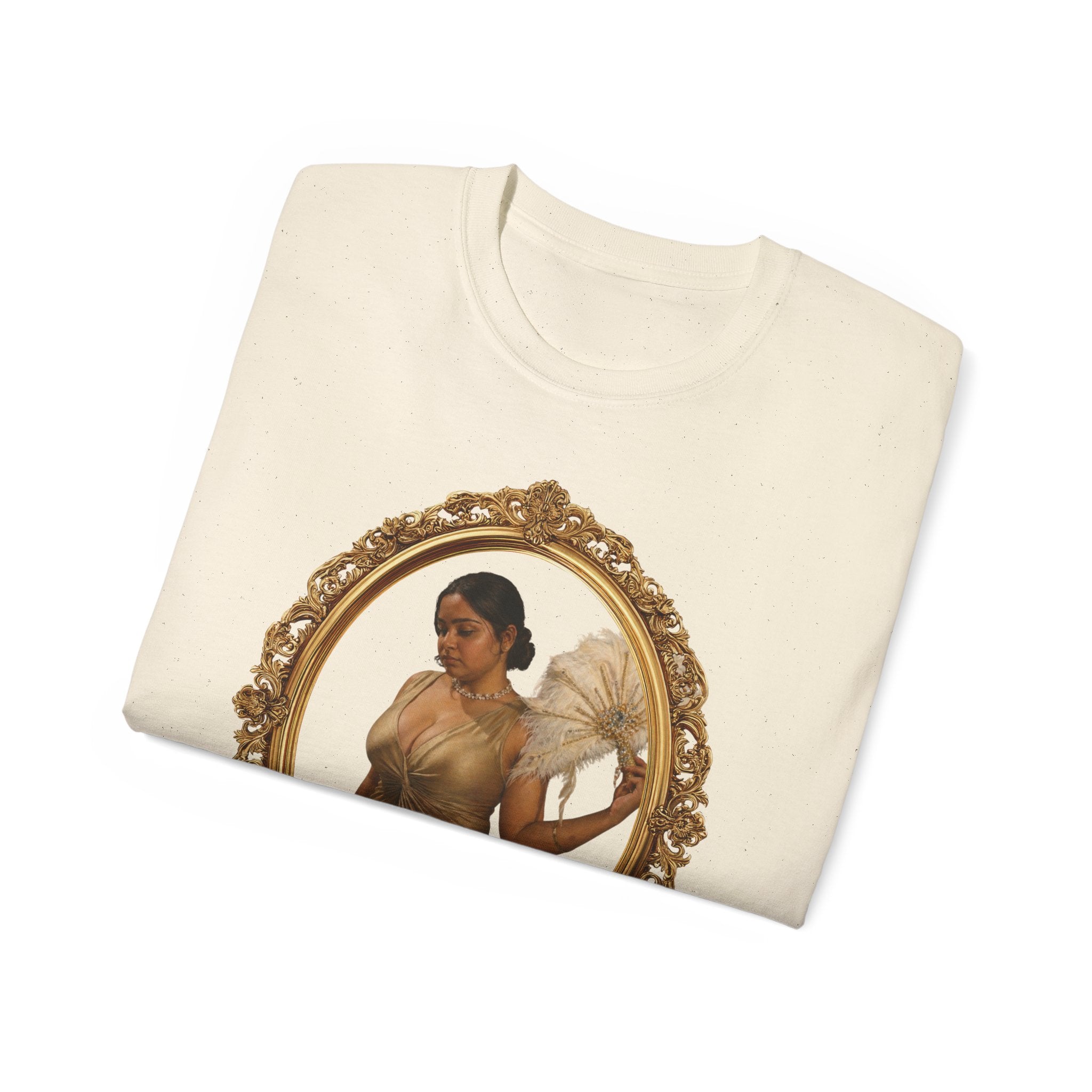 Angel Portrait T-Shirt — Vintage Gold Framed Guardian Tee