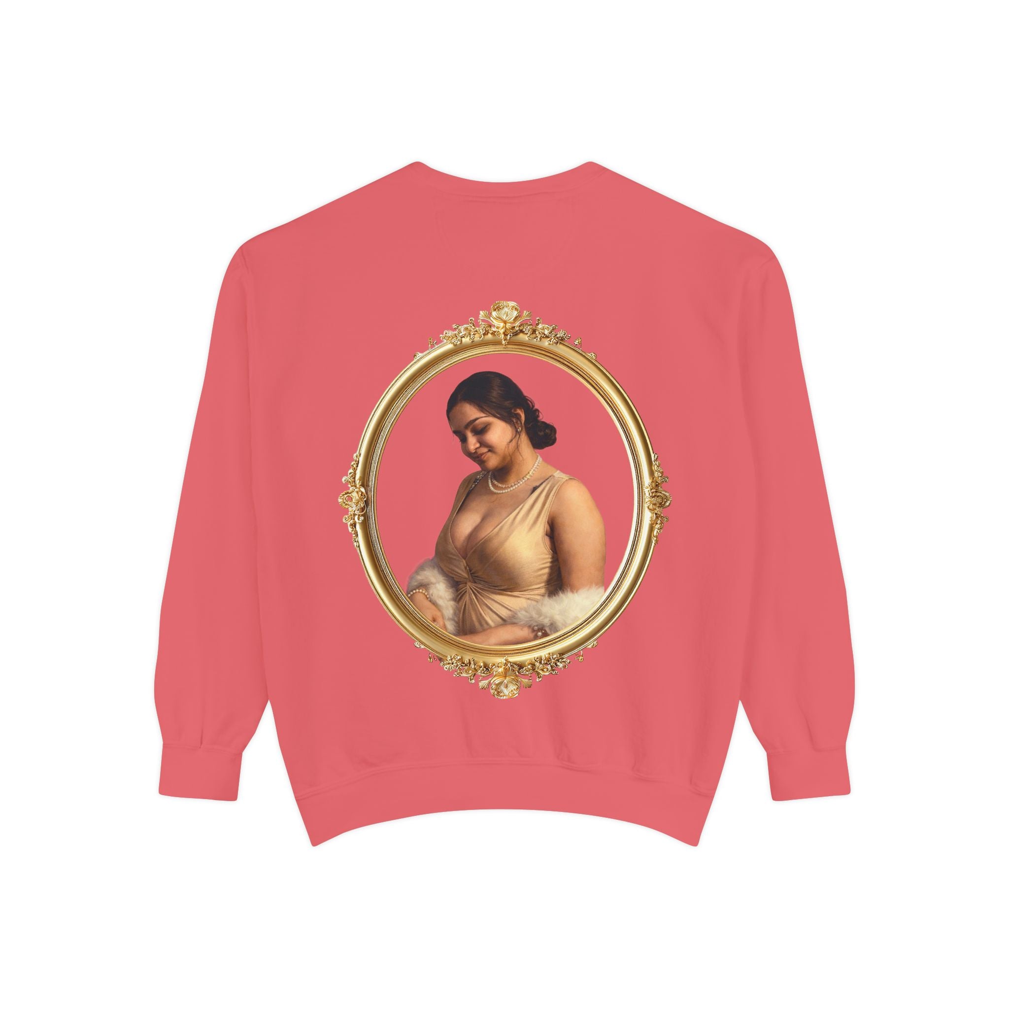 Portrait Sweatshirt — Vintage Frame Elegant Lady Graphic Pullover