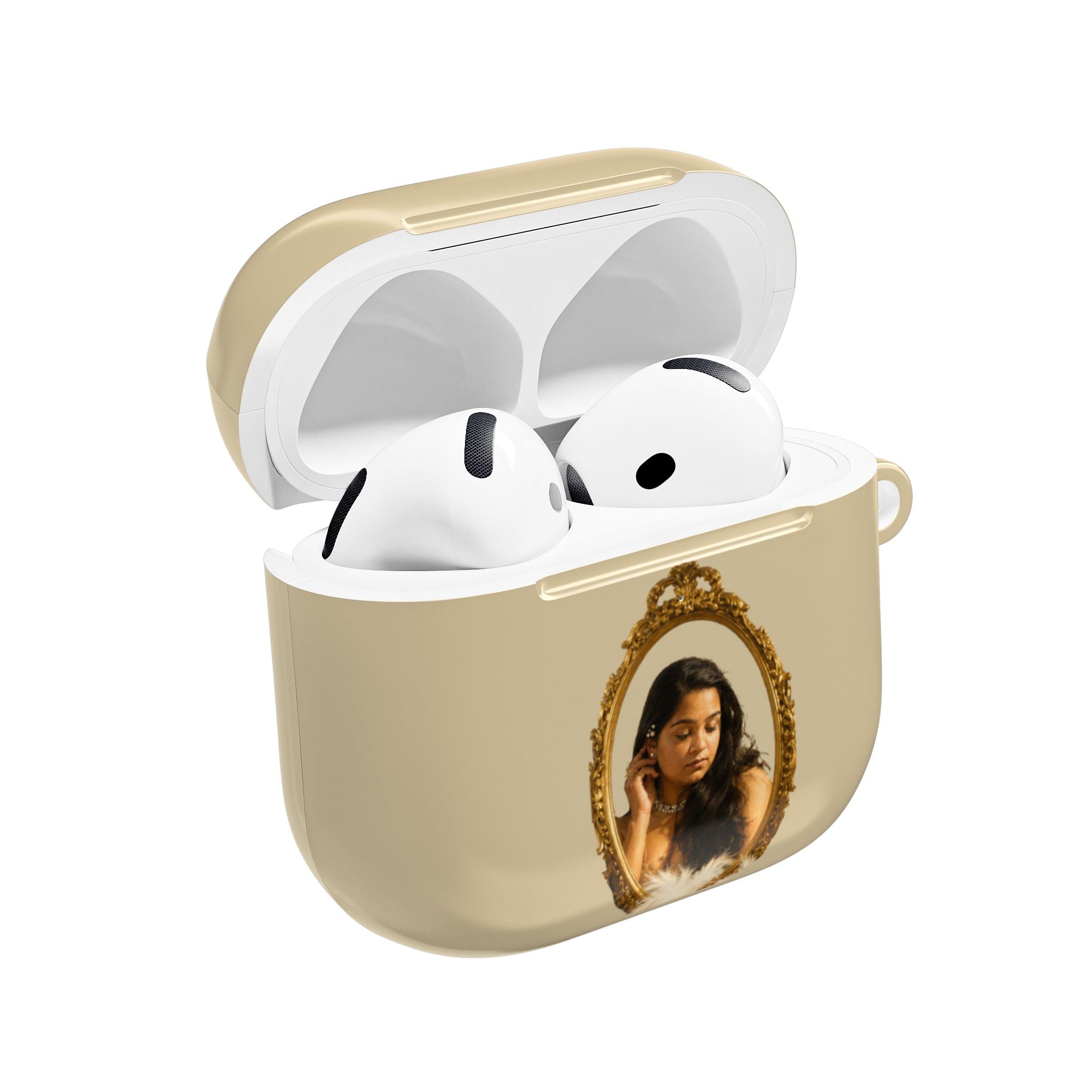 AirPod Case — Regal Portrait Mirror Design (Blue)