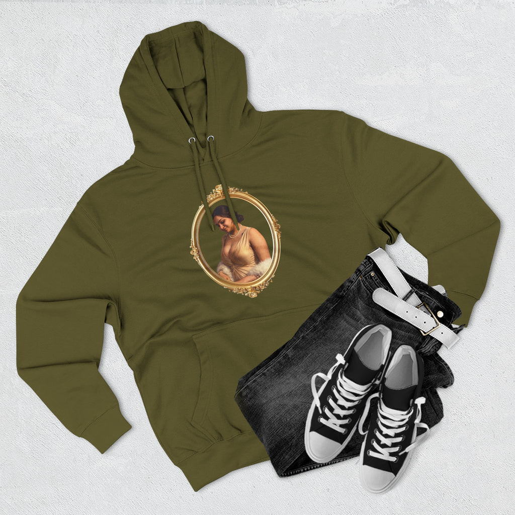 Portrait Hoodie — Vintage Frame Romantic Art Pullover
