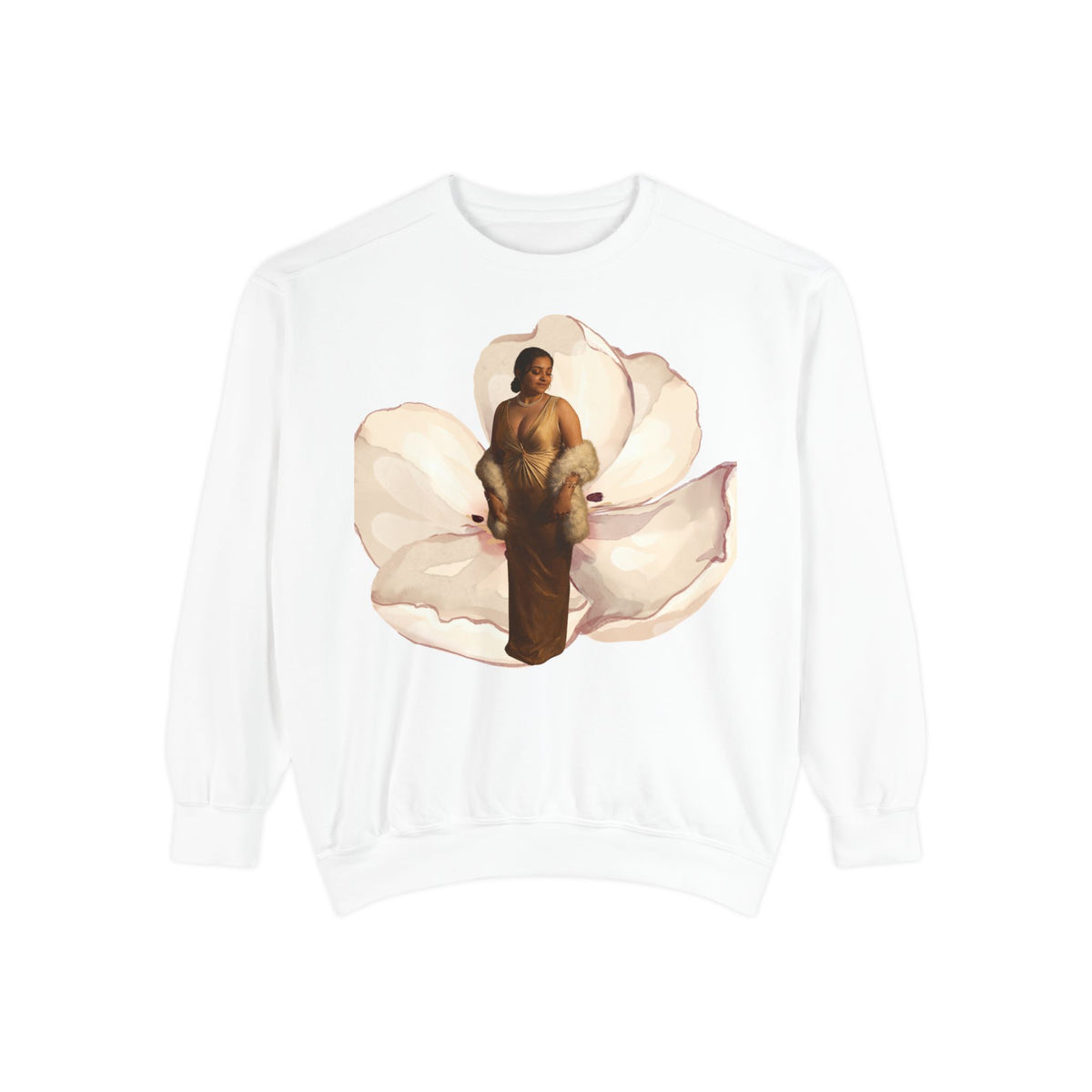 Drashti's WWBH Floral Portrait Sweatshirt — Vintage Gold Frame Art Crewneck