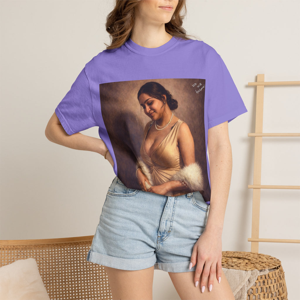 Portrait Graphic T-Shirt — Vintage Framed Lady Art Print