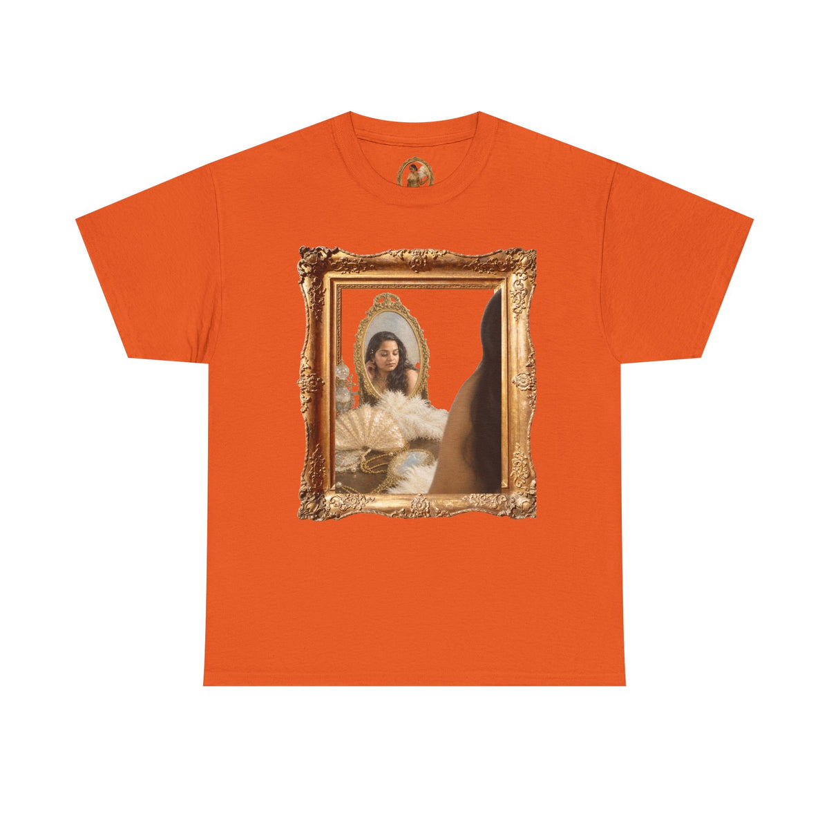 Drashti Portrait Frame Tee — Vintage Mirror Portrait Graphic T-Shirt