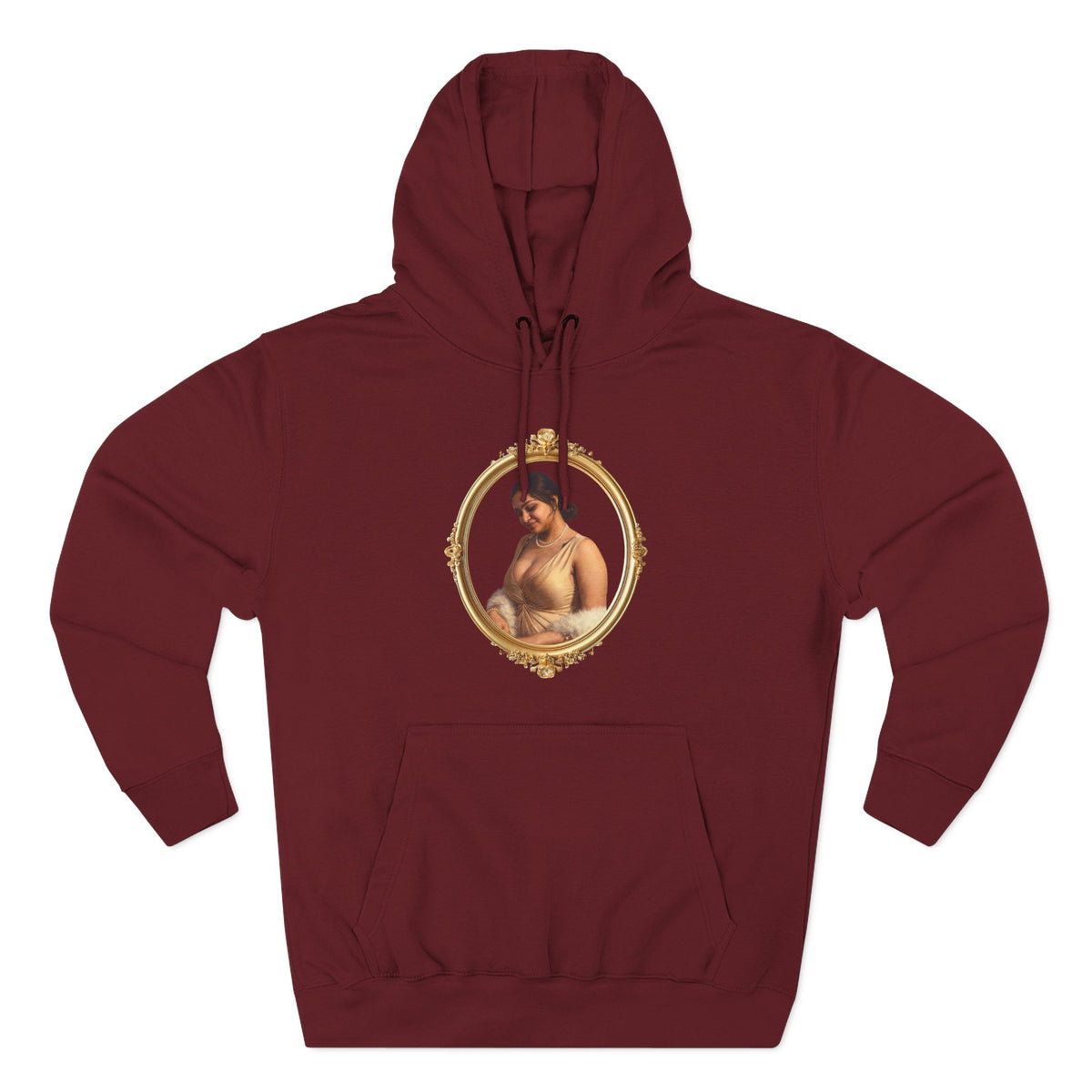Drashti Portrait Hoodie — Vintage Frame Romantic Art Pullover