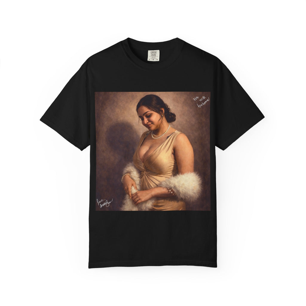 Portrait Graphic T-Shirt — Vintage Framed Lady Art Print