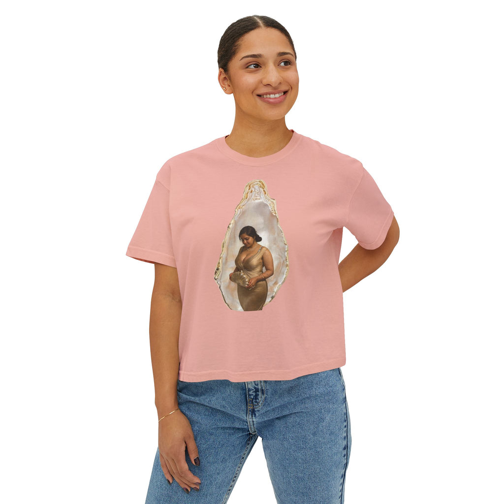 Boxy Tee — 'We Will Be Home' Vintage Angel Art Cropped T‑Shirt
