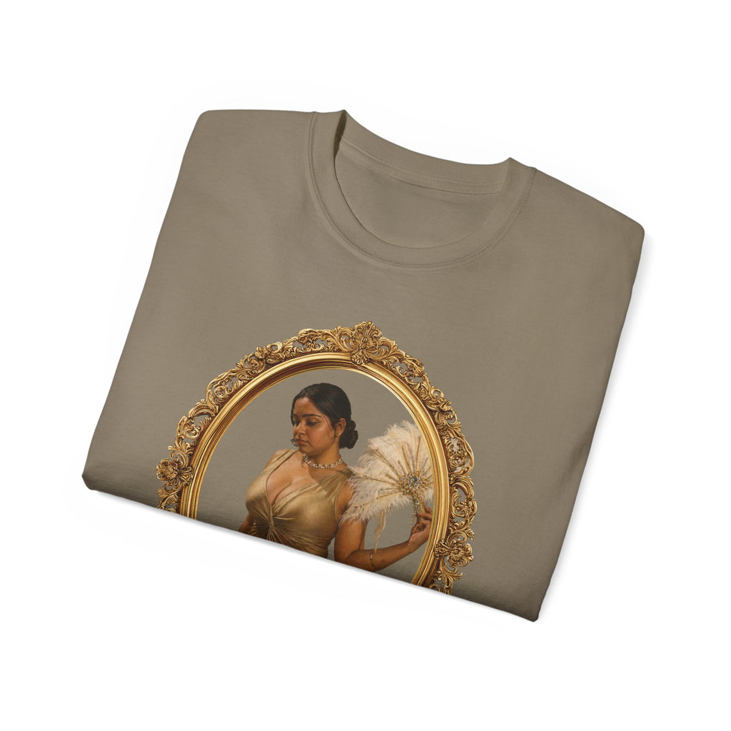 Angel Portrait T-Shirt — Vintage Gold Framed Guardian Tee