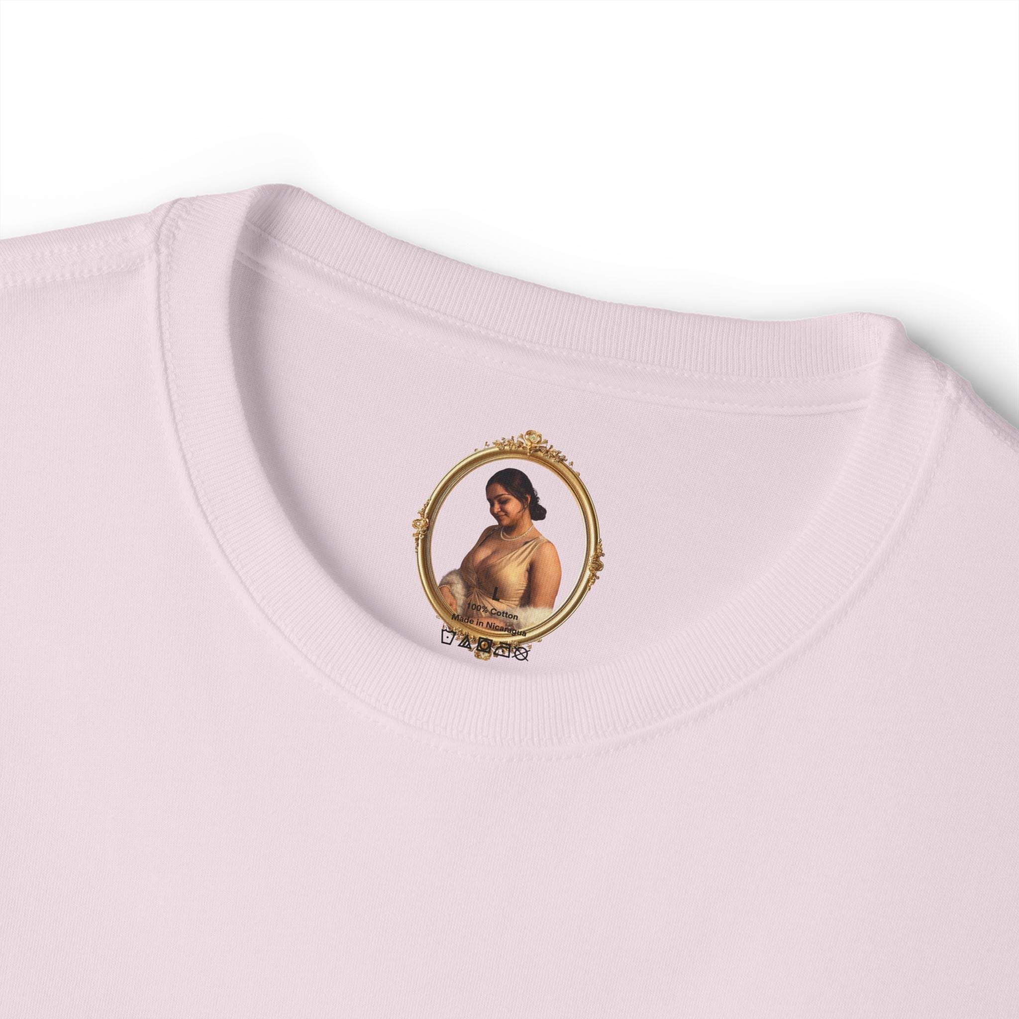 Vintage Portrait Tee — Woman with Fan Graphic Boxy T-Shirt