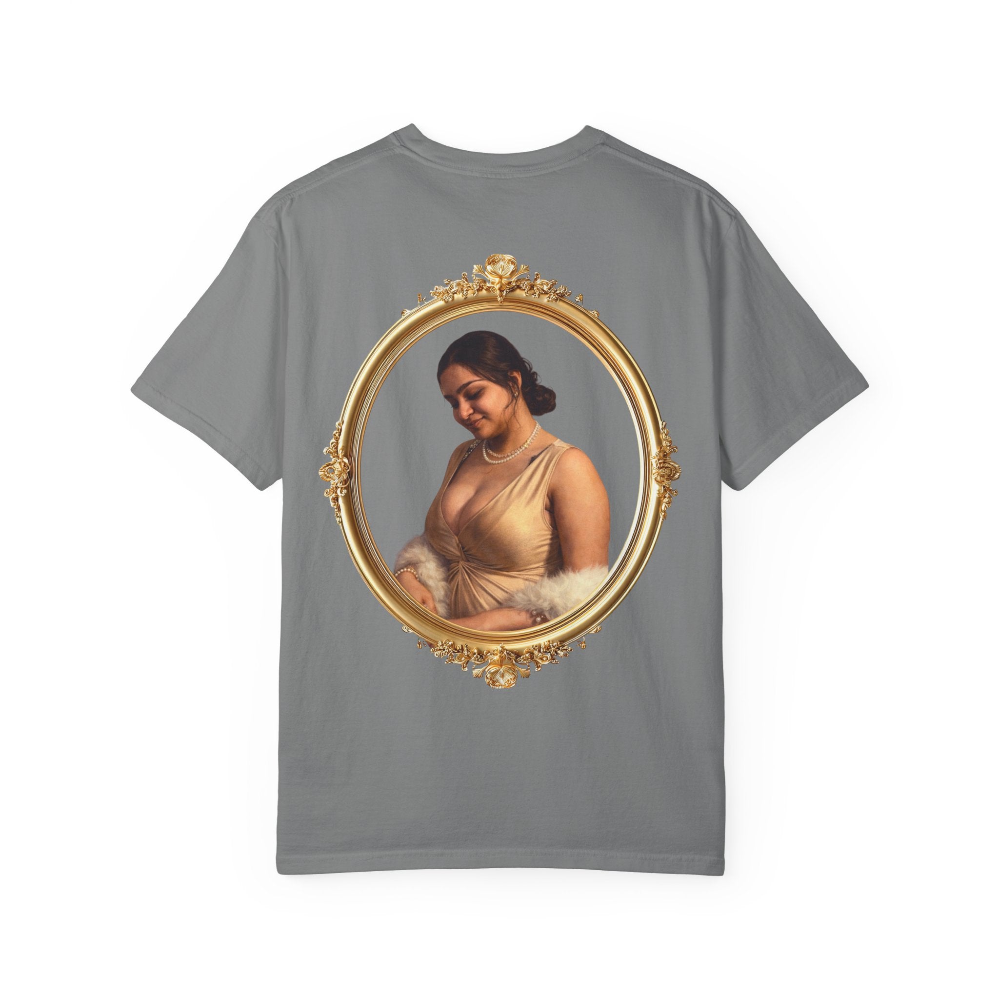 Portrait Graphic T-Shirt — Vintage Framed Lady Art Print