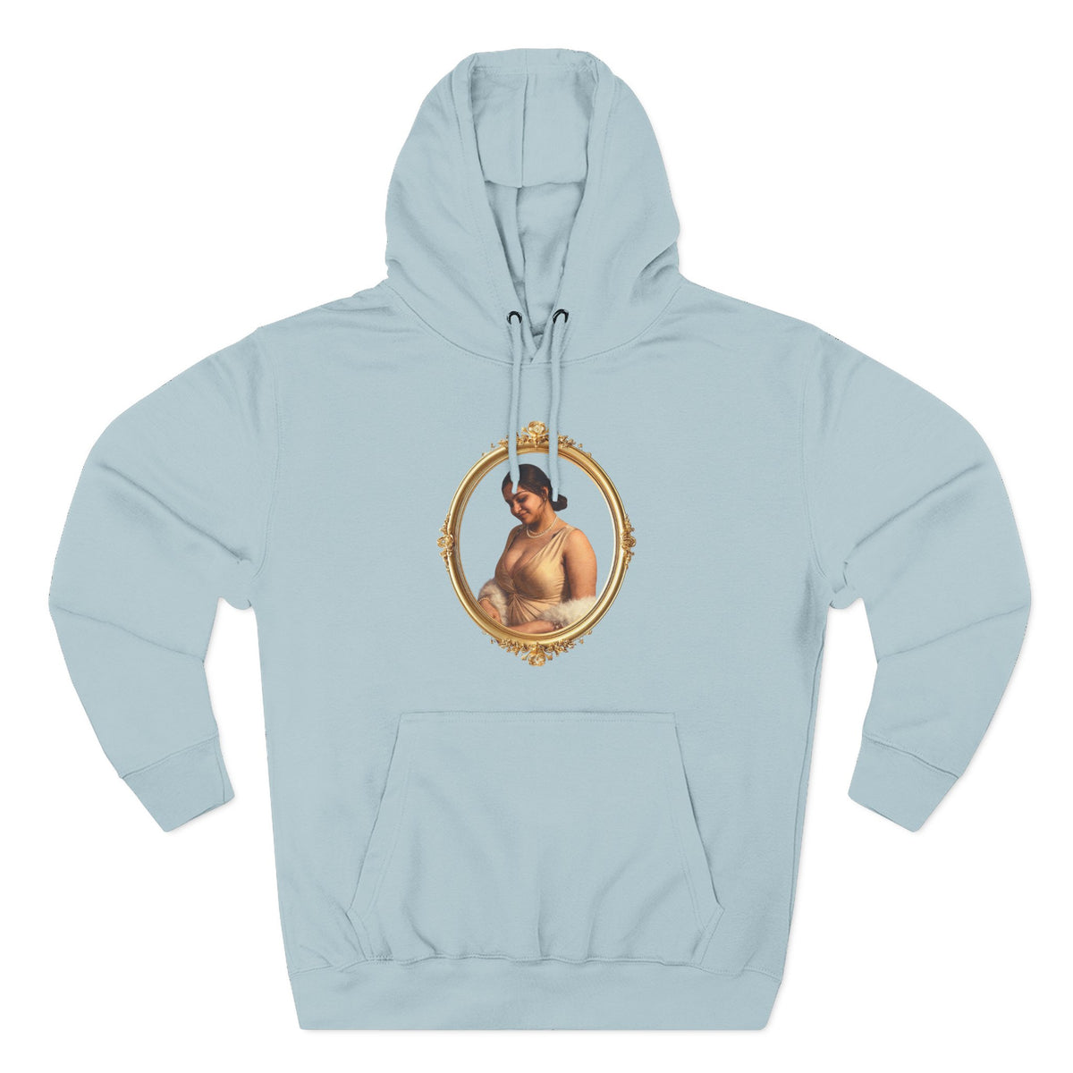 Drashti Portrait Hoodie — Vintage Frame Romantic Art Pullover
