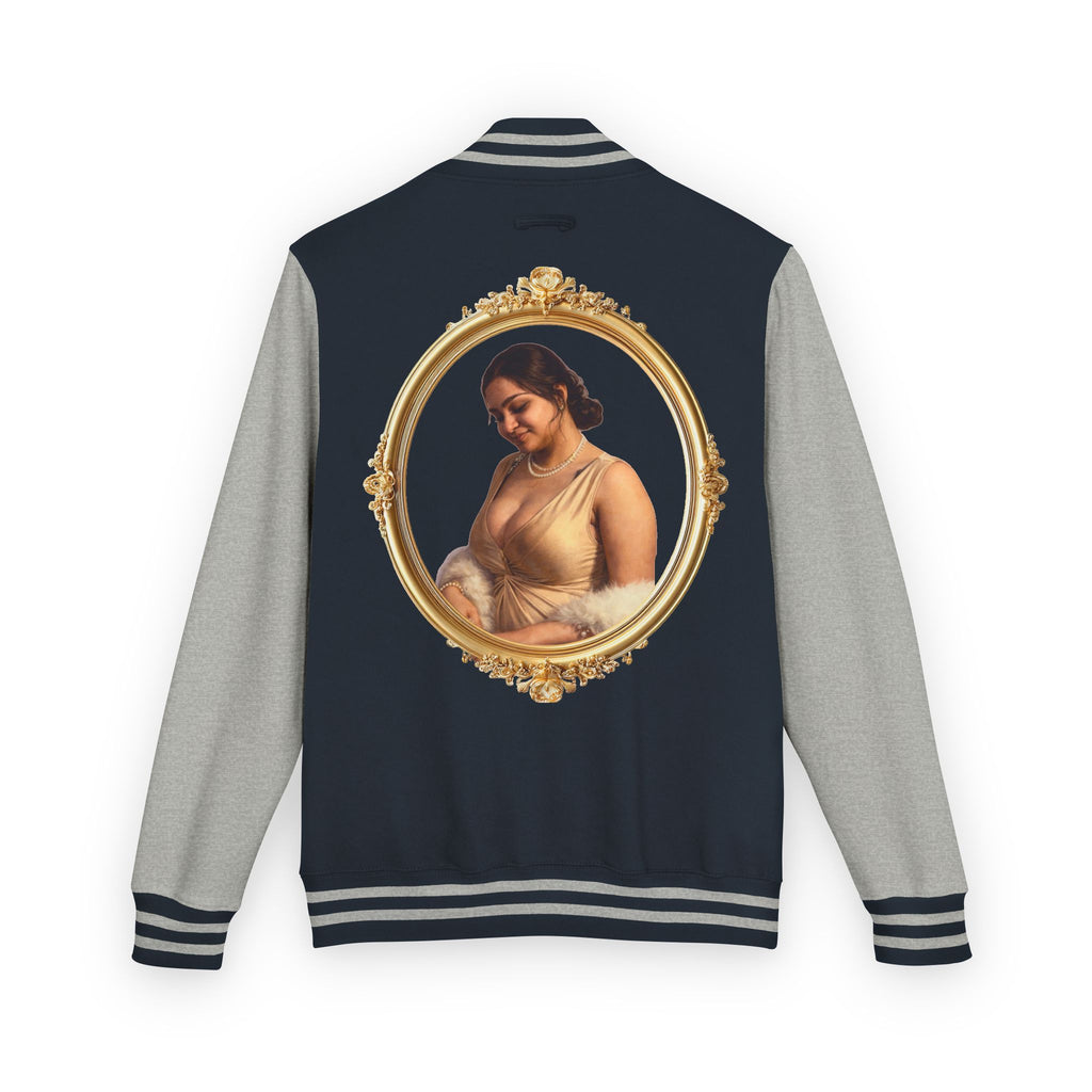 Vintage Portrait Letterman Jacket — Framed Classical Art Varsity Jacket