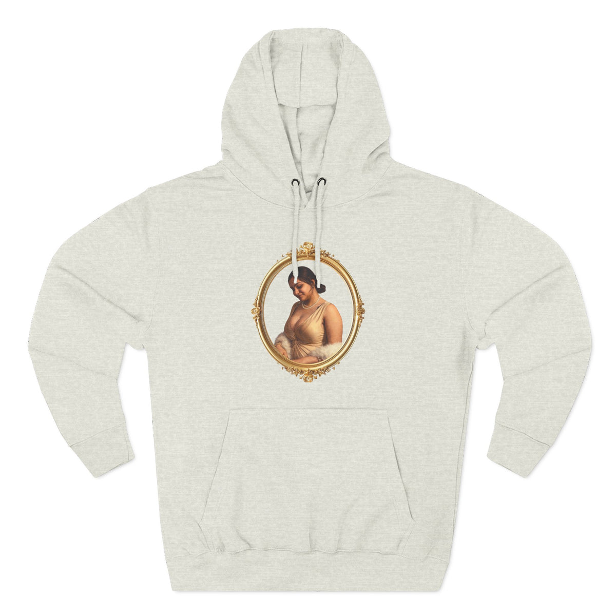 Drashti Portrait Hoodie — Vintage Frame Romantic Art Pullover