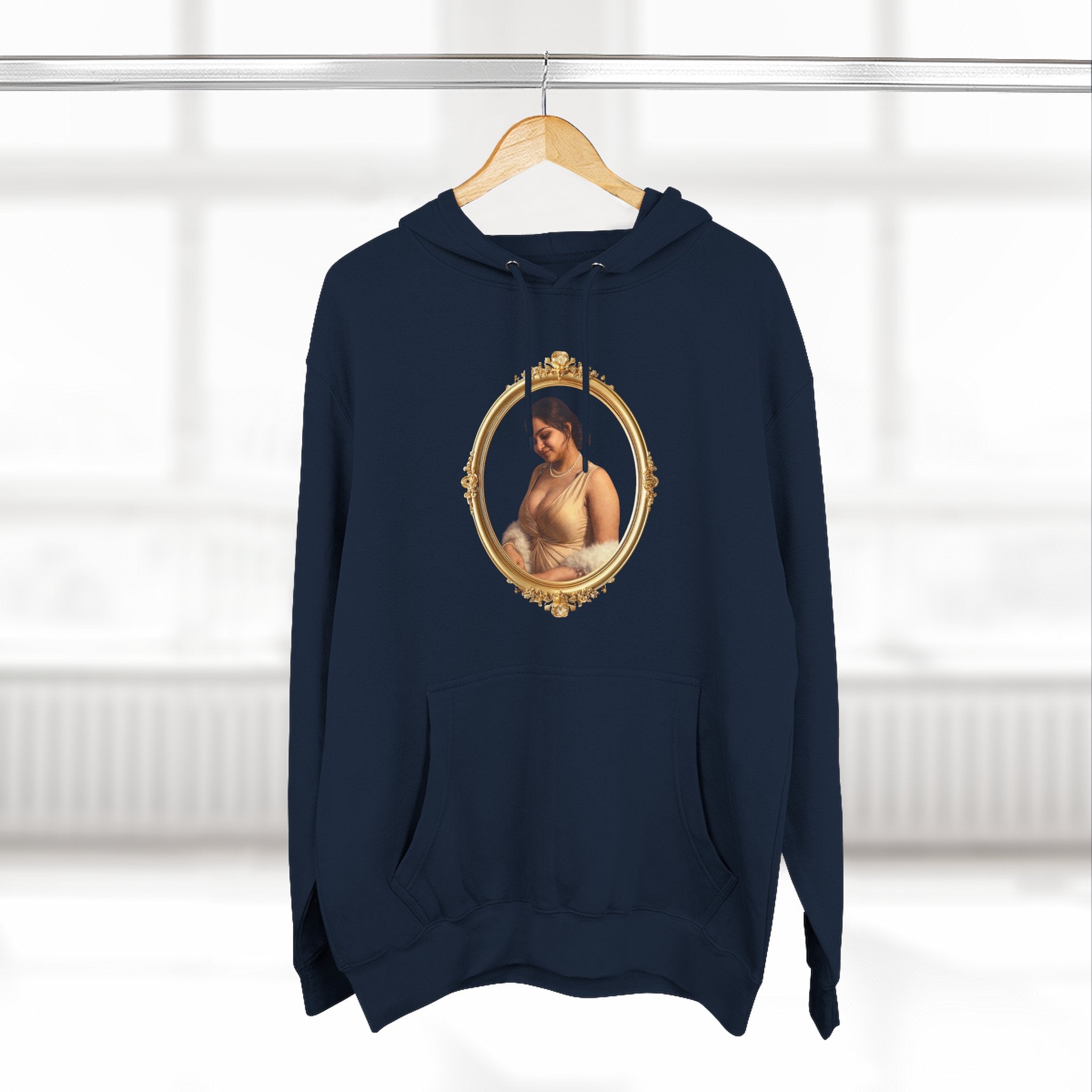 Portrait Hoodie — Vintage Frame Romantic Art Pullover
