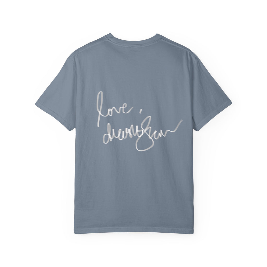 Venus Mirror T-Shirt — Nude Goddess Art Tee with 'Love, [Signature]' Back Print
