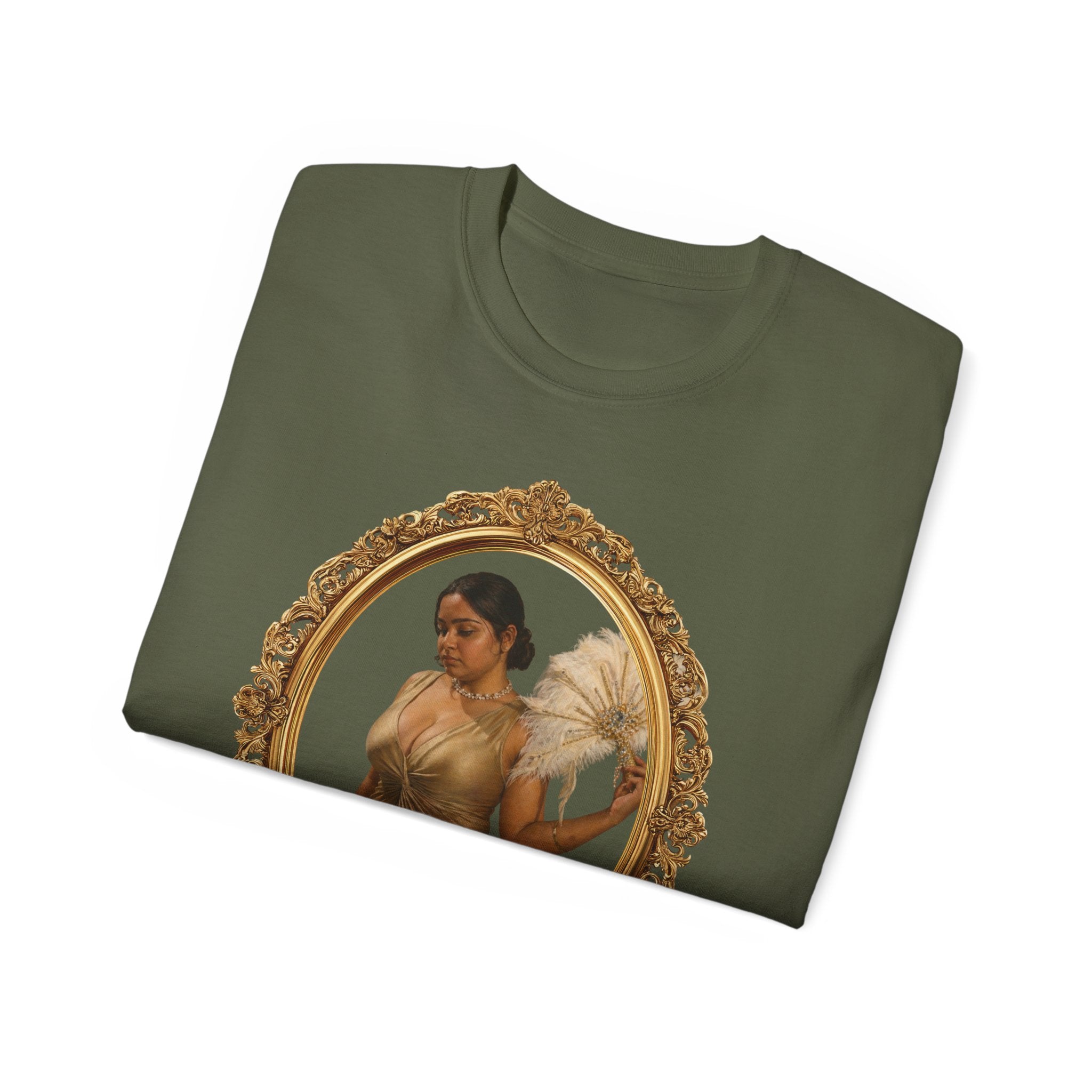Angel Portrait T-Shirt — Vintage Gold Framed Guardian Tee