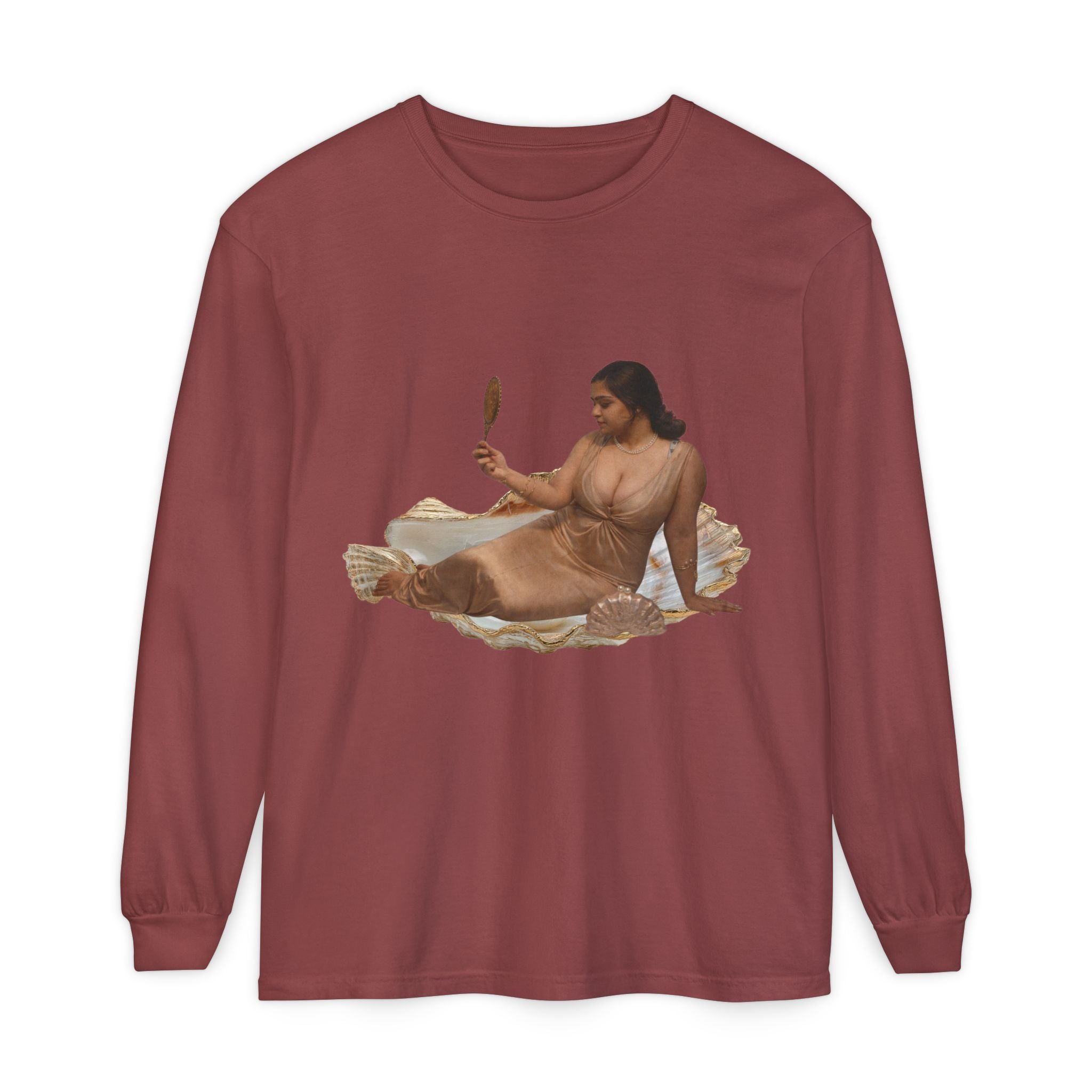 Long Sleeve T-Shirt — “Love, Dua Lipa” Shell Goddess Graphic