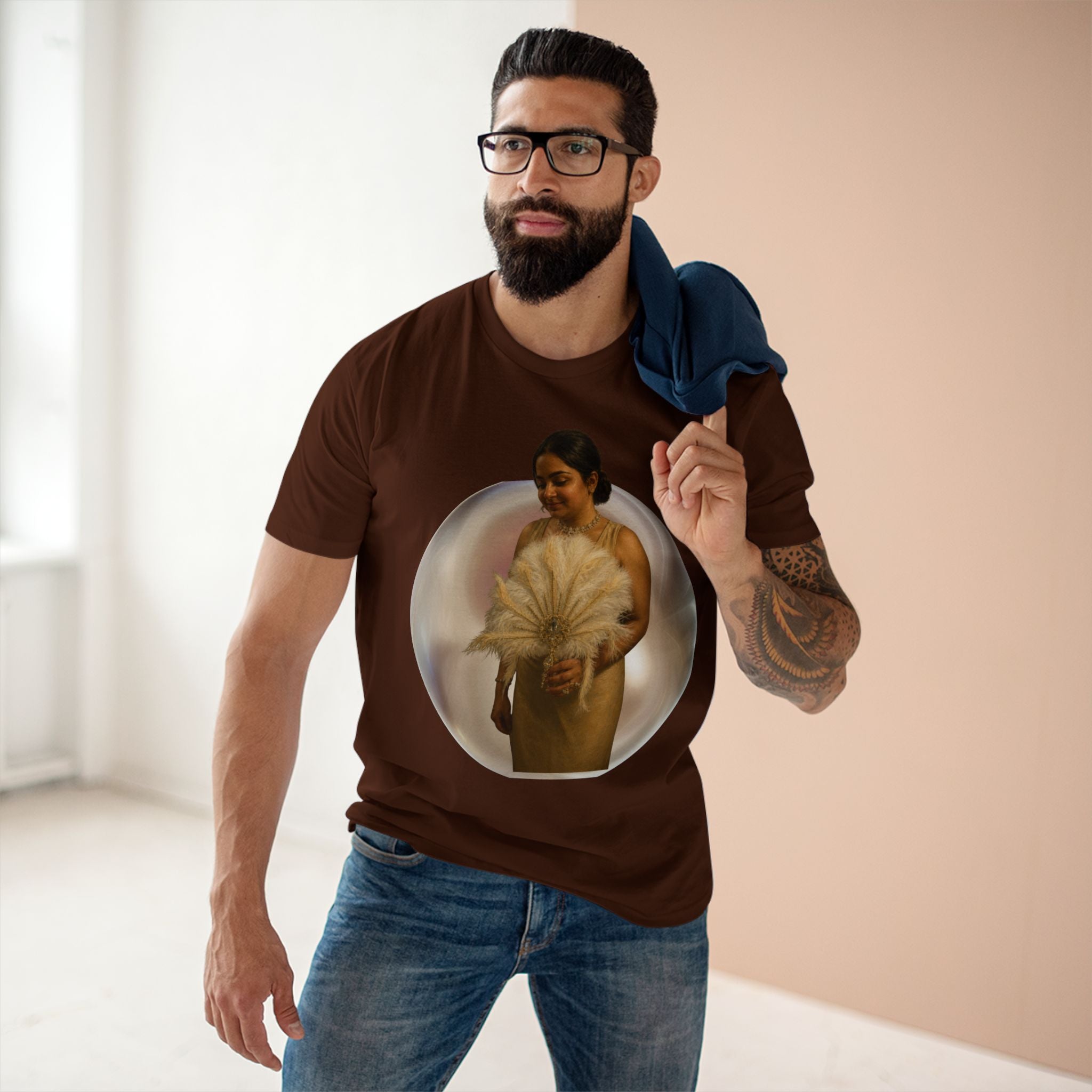 T‑Shirt — Vintage Portrait Bubble with 'We Will Become' Script