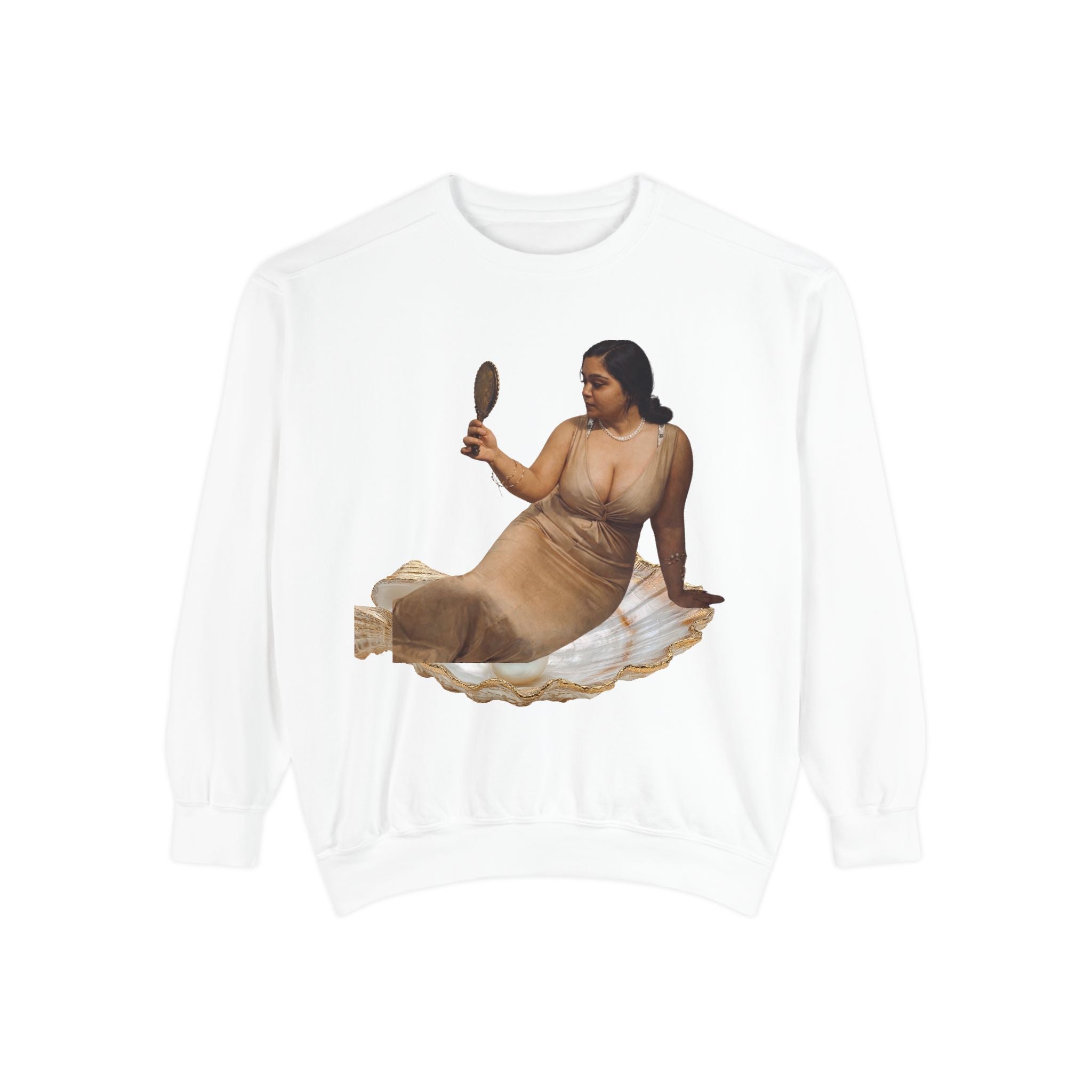 Reclining Muse Sweatshirt — 'We Will Be Home' Retro Art Graphic Crewneck