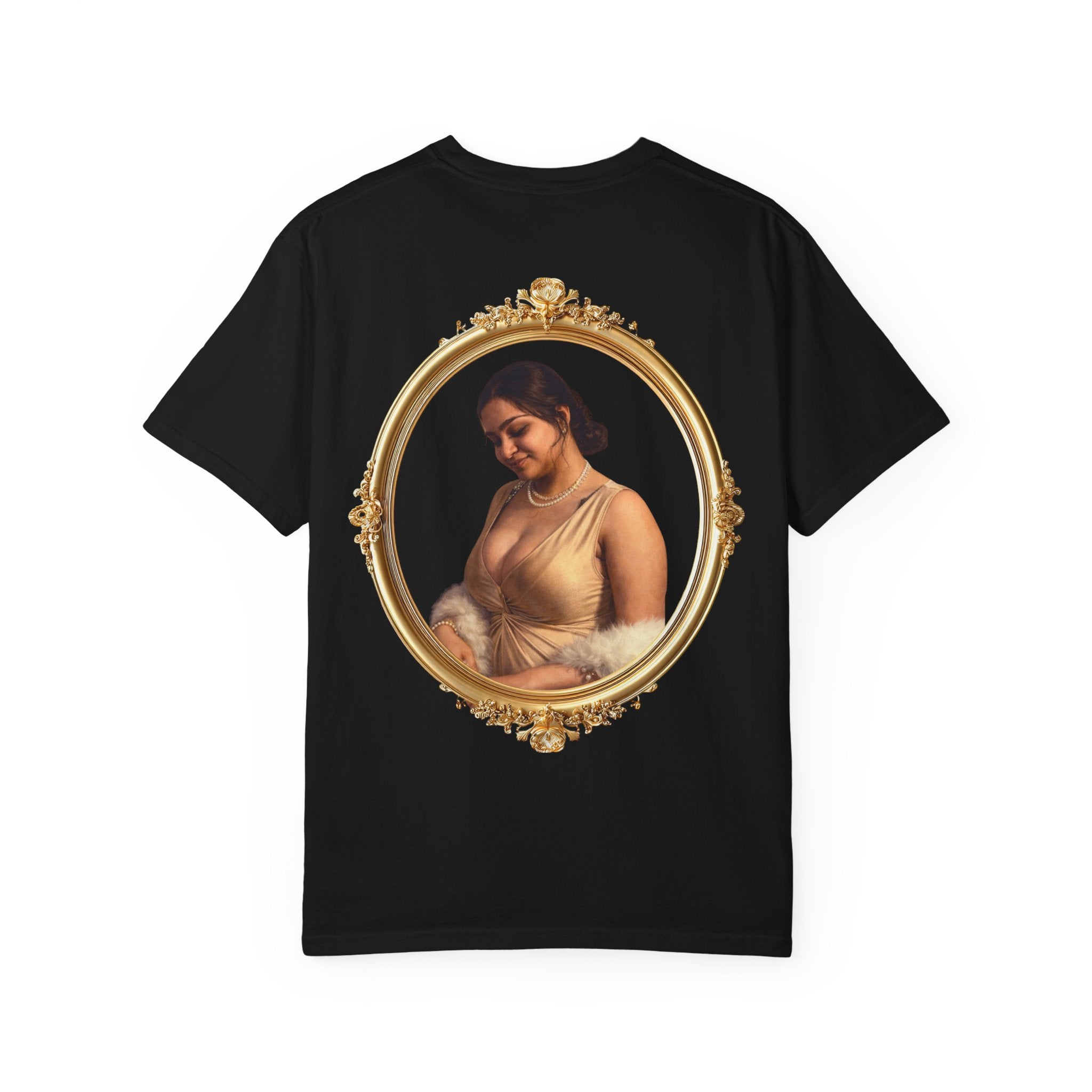Portrait Graphic T-Shirt — Vintage Framed Lady Art Print