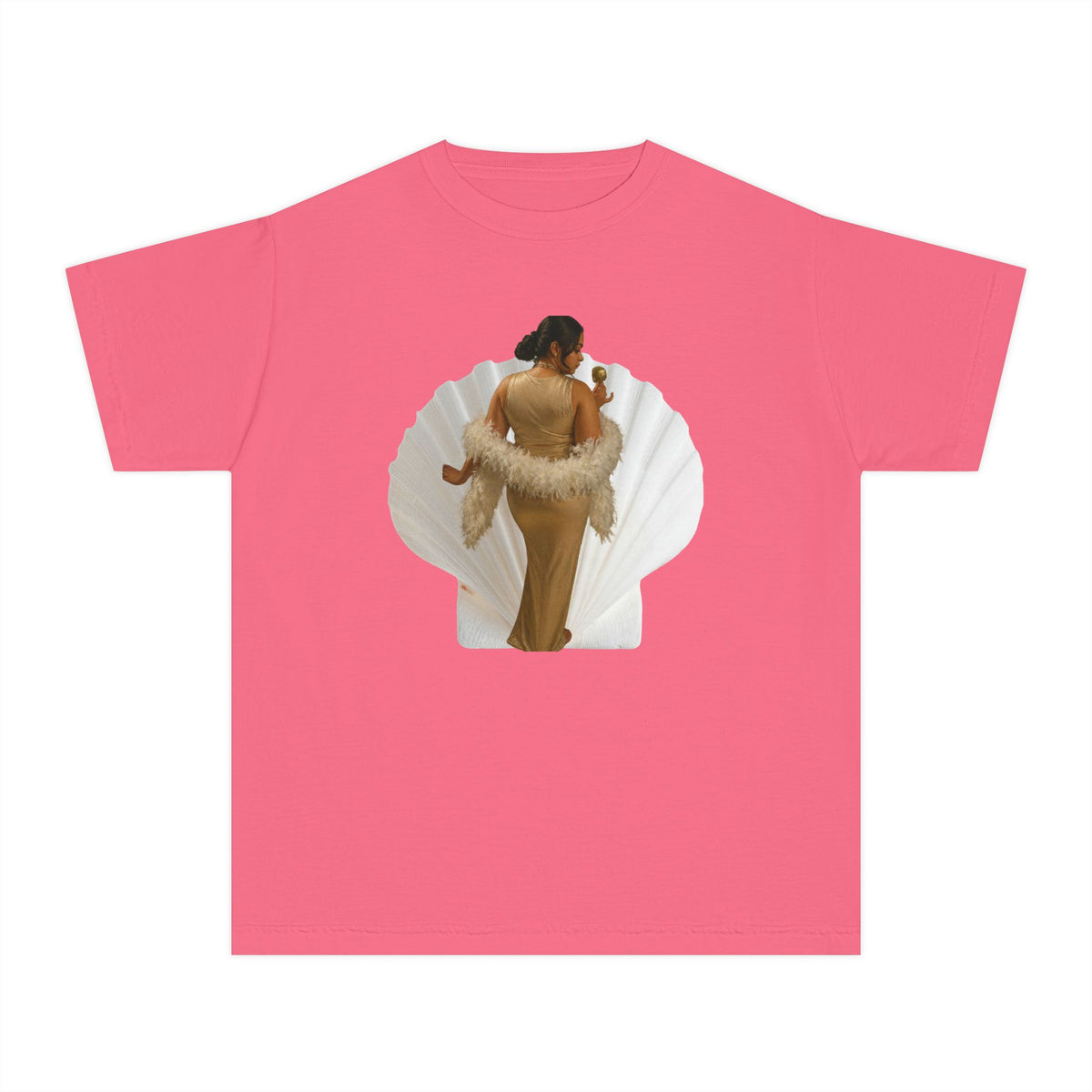 Drashti Youth Tee — Elegant Portrait Shell Graphic