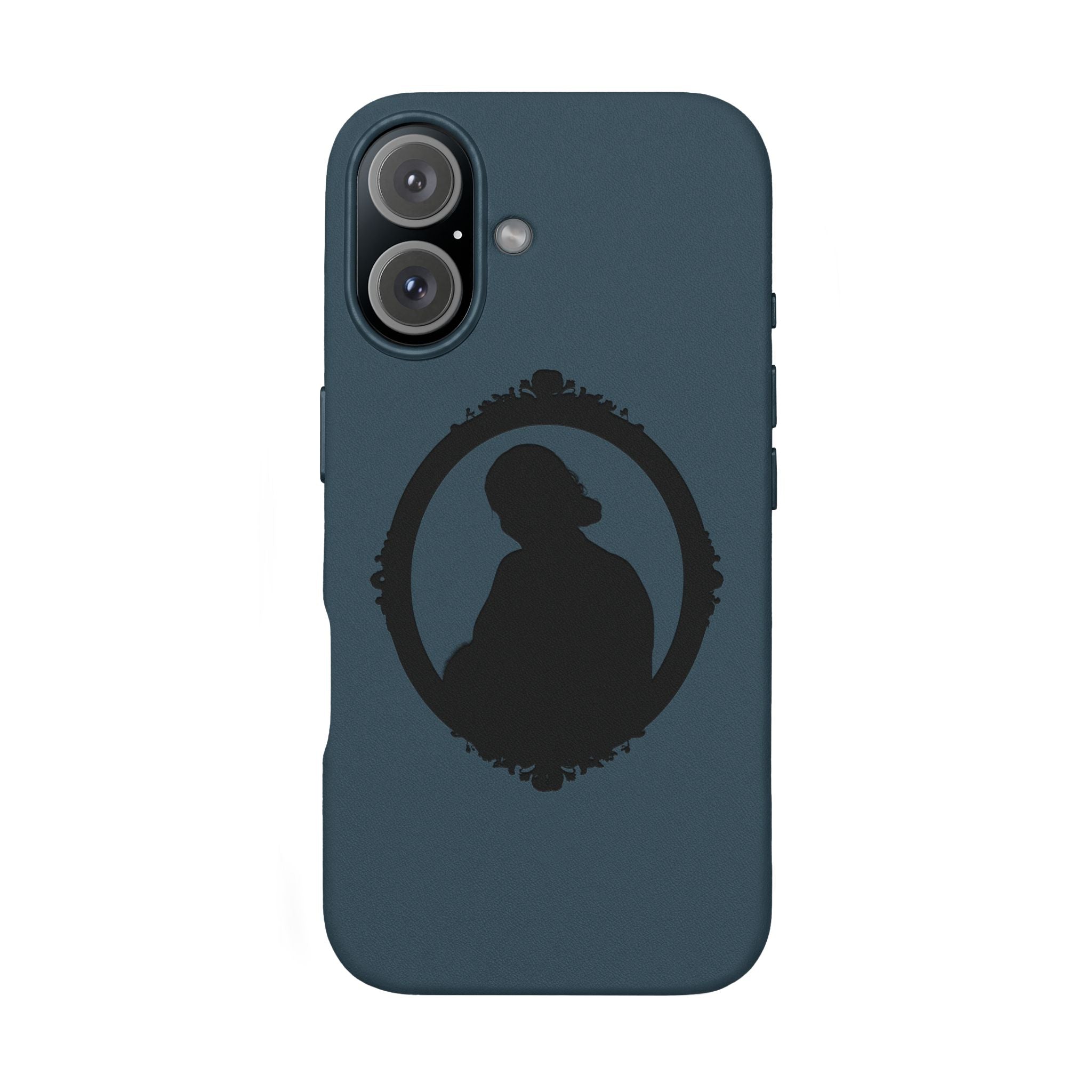 Engraved PU Leather Phone Case — Silhouette Outline Design