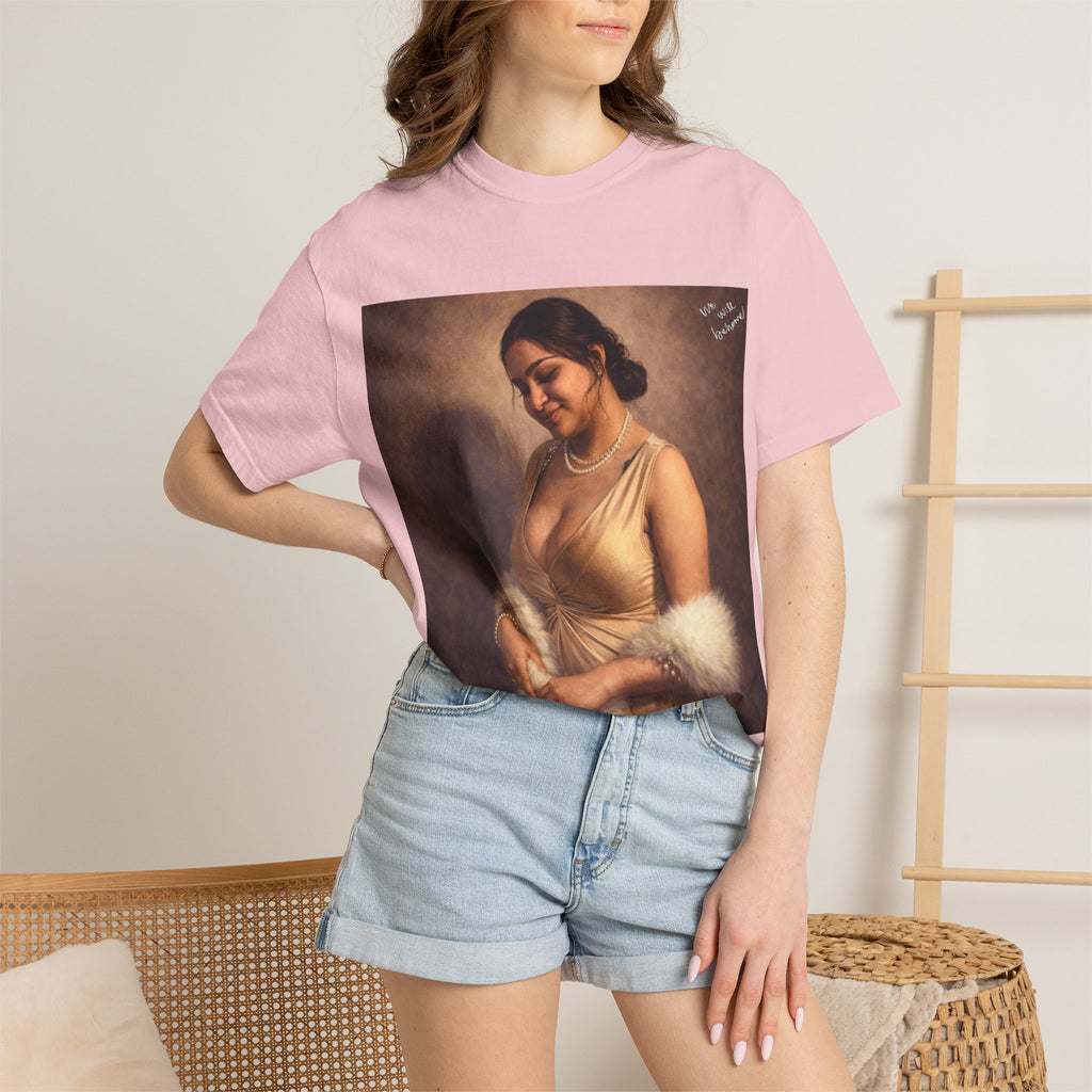 Portrait Graphic T-Shirt — Vintage Framed Lady Art Print
