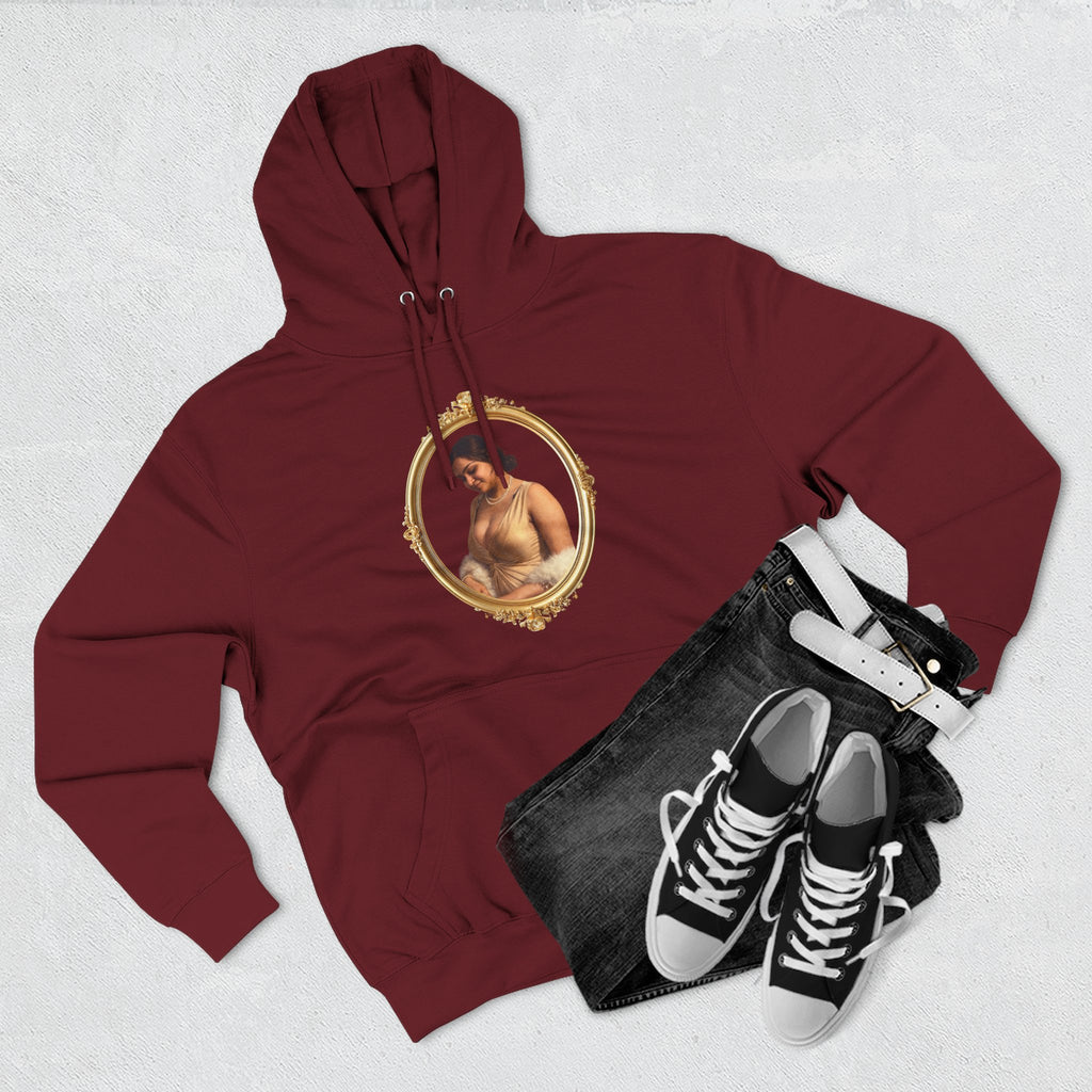 Portrait Hoodie — Vintage Frame Romantic Art Pullover