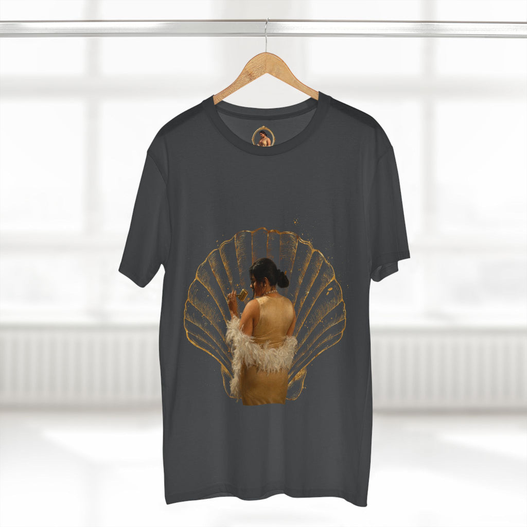 Vintage Vanity Tee — Antique Mirror & Shell Art Graphic T-Shirt